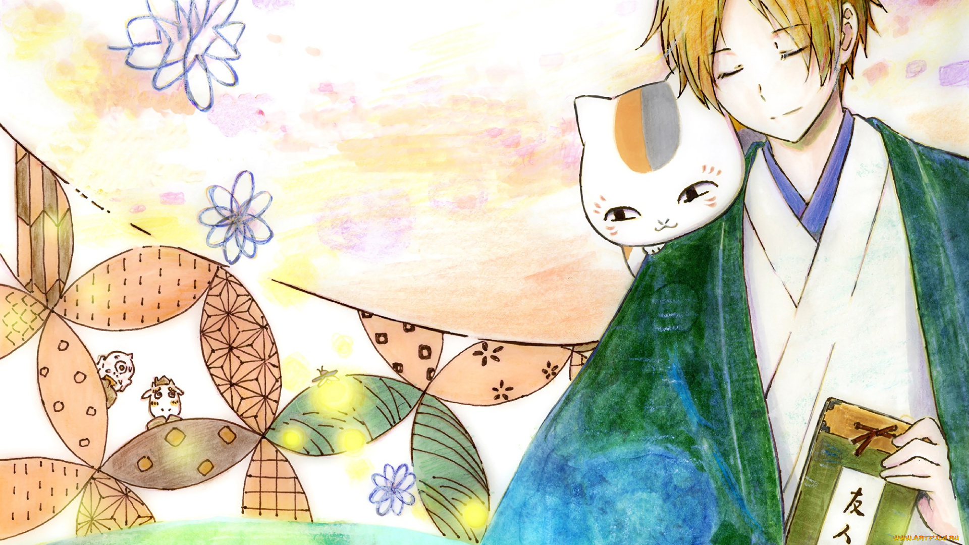 аниме, natsume, yuujinchou, нацуме, мияко-сенсей