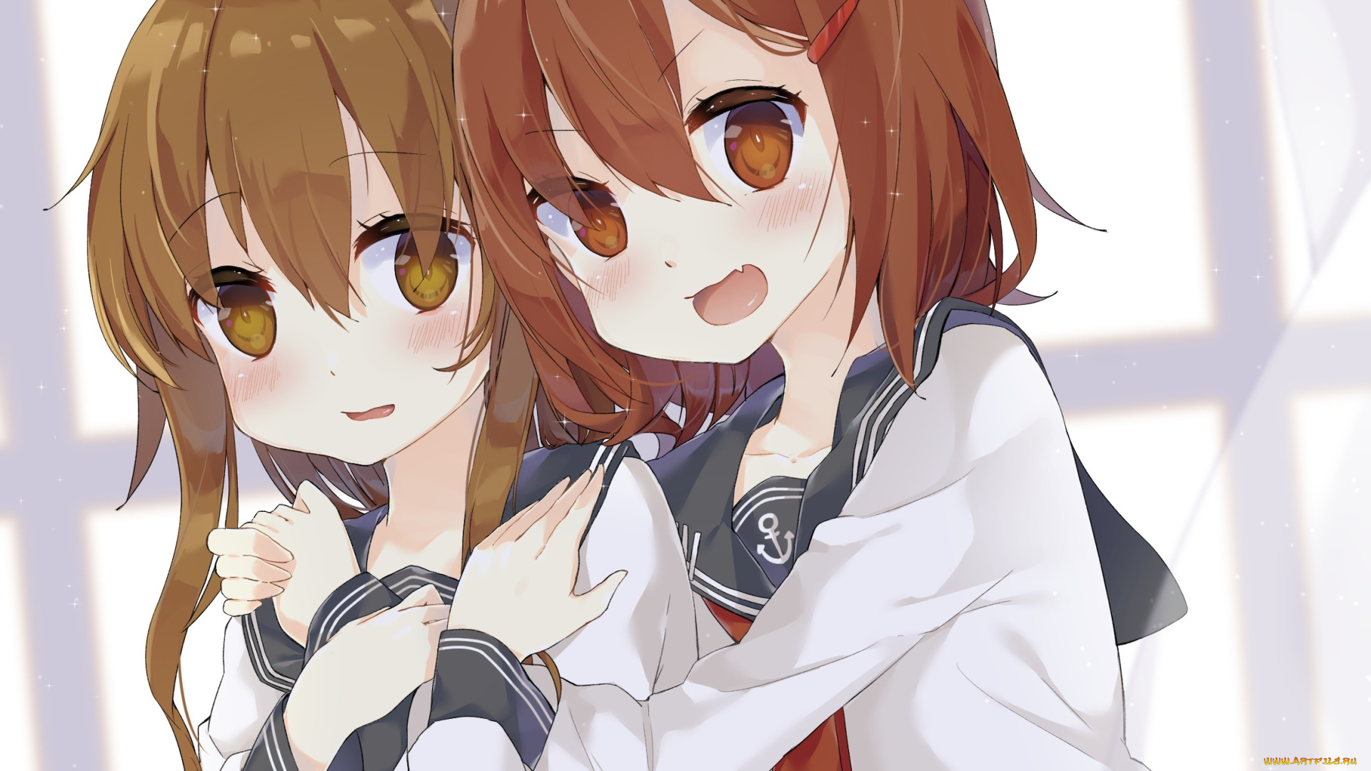 аниме, unknown, , другое, девушки, взгляд, фон