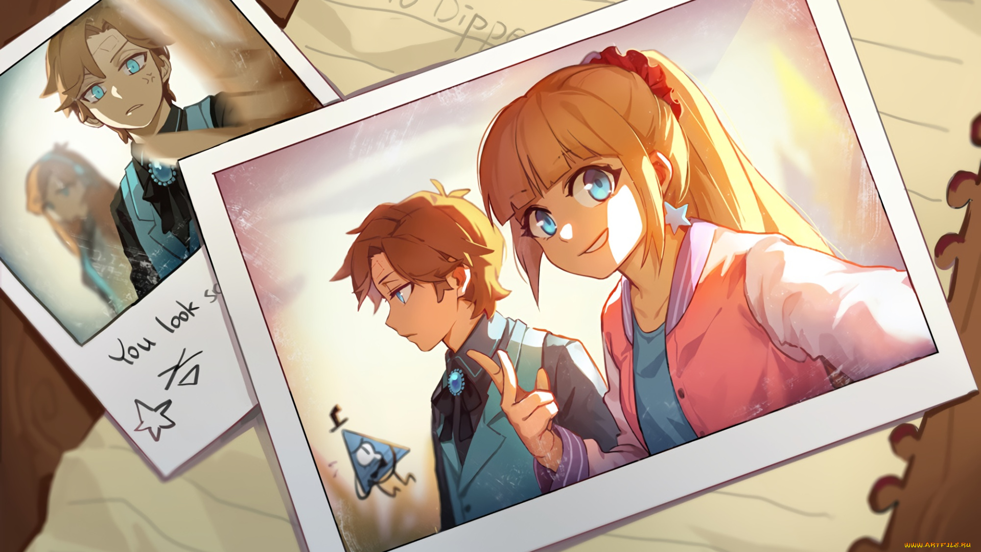 аниме, unknown, , другое, gravity, falls, dipper, pines, bill, cipher, mabel