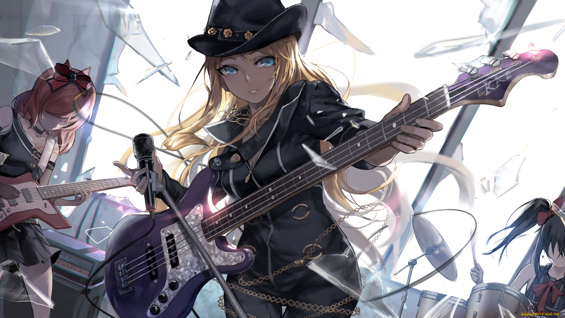 love, live, аниме, , school, idol, project, взгляд, фон, девушки