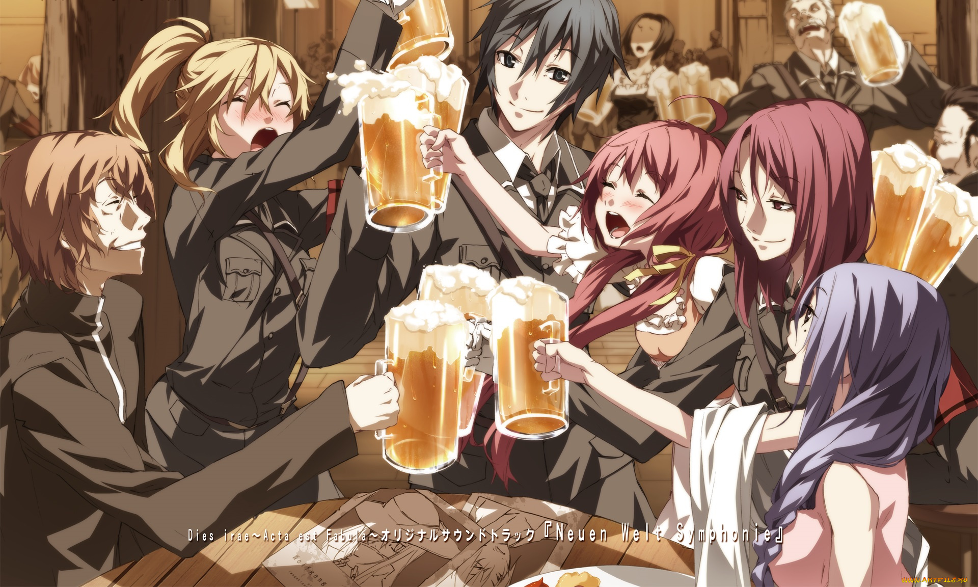 аниме, dies, irae, кафе, люди, напитки