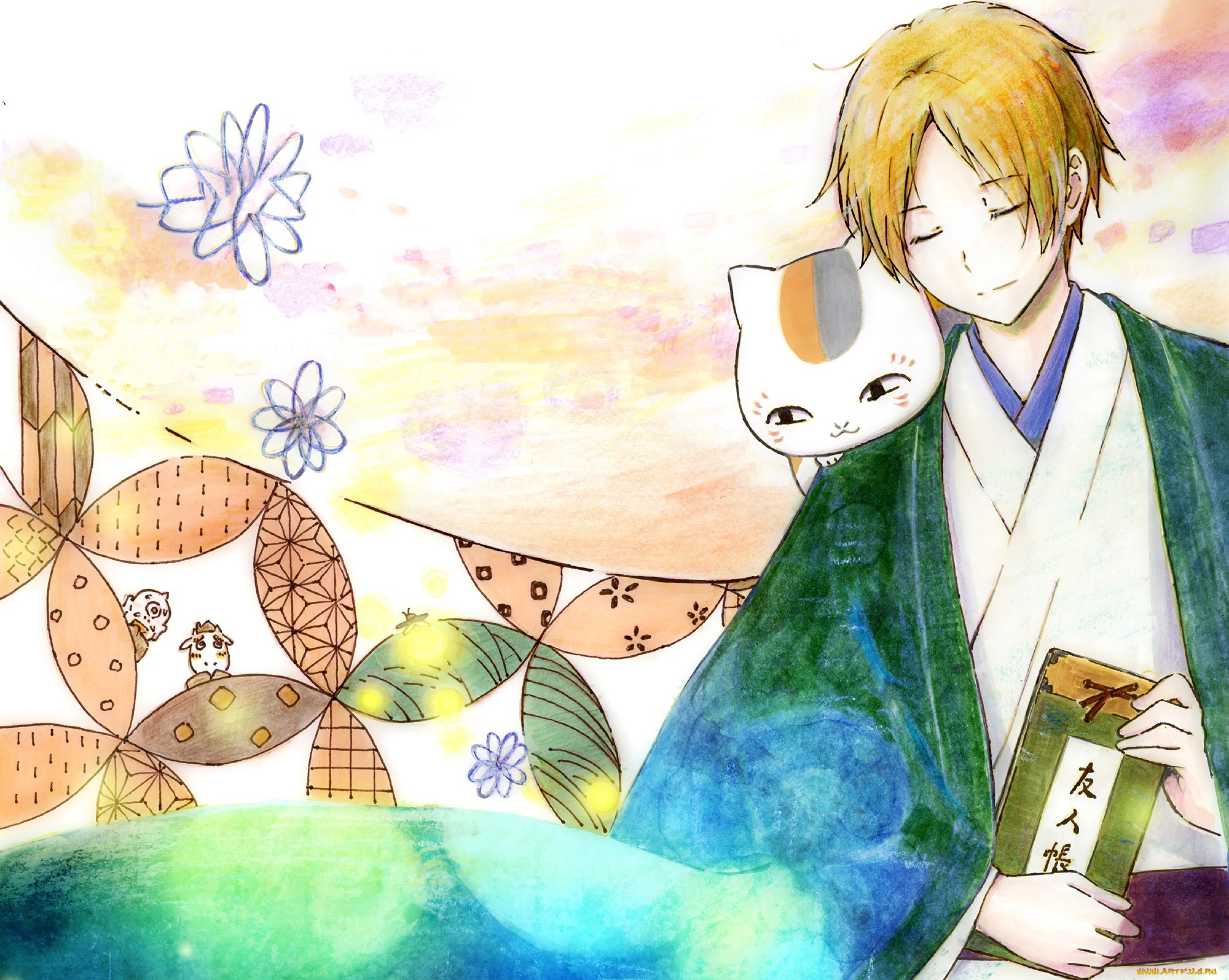 аниме, natsume, yuujinchou, нацуме, мияко-сенсей