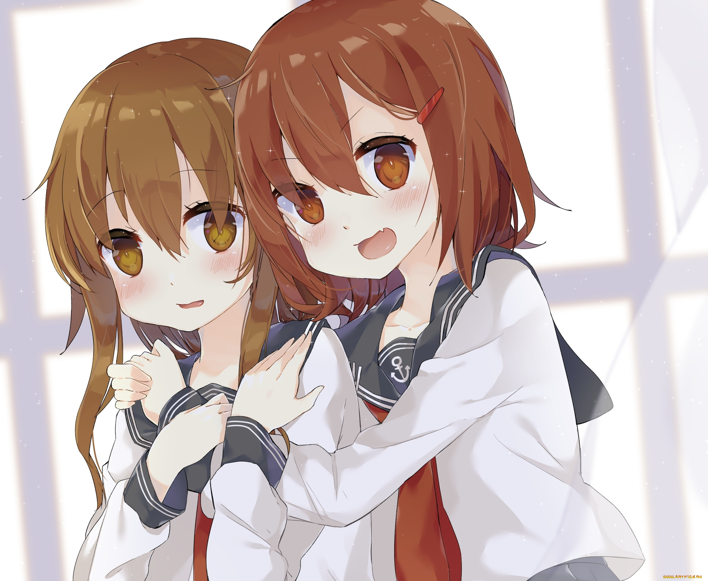 аниме, unknown, , другое, девушки, взгляд, фон