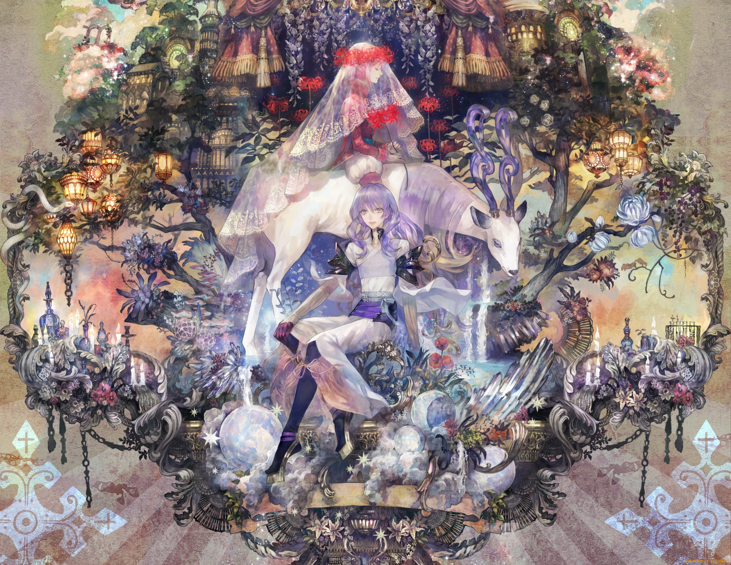 аниме, pixiv, fantasia, девушки