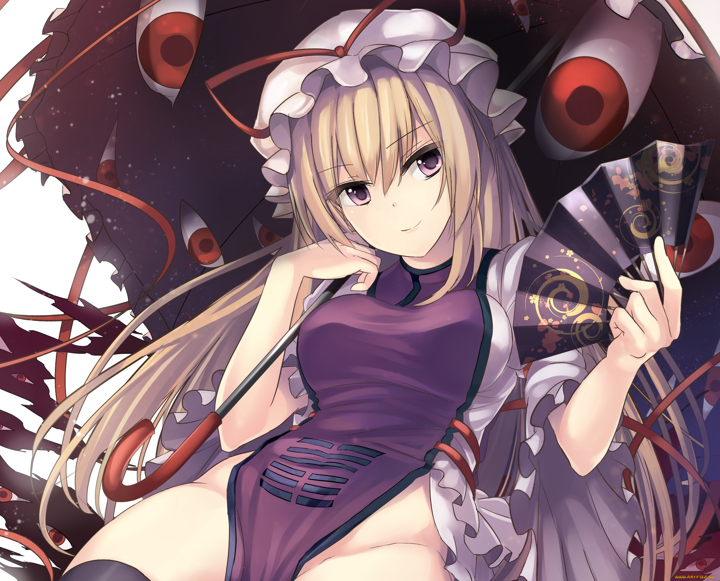 аниме, touhou, janne, cherry, yakumo, yukari