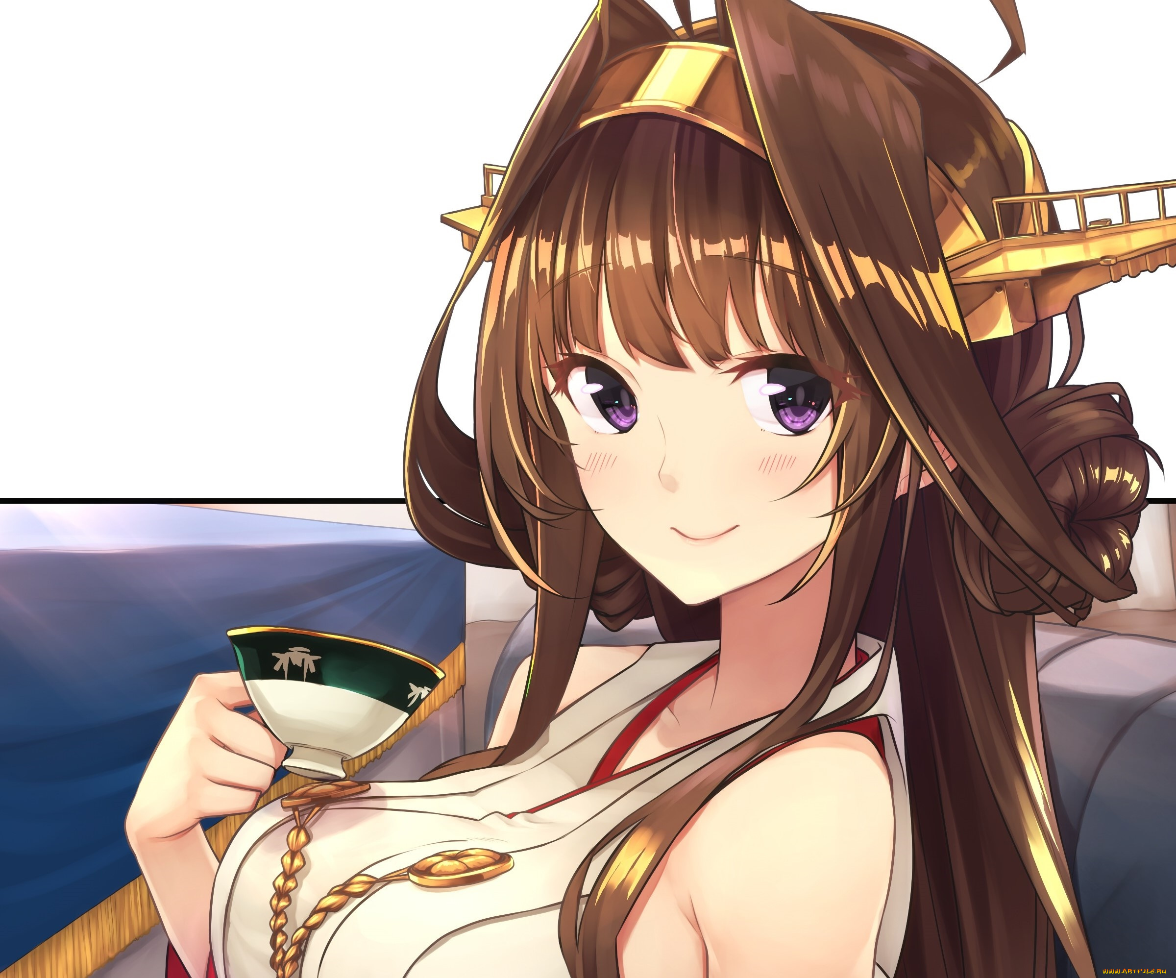 аниме, kantai, collection, фон, взгляд, девушка