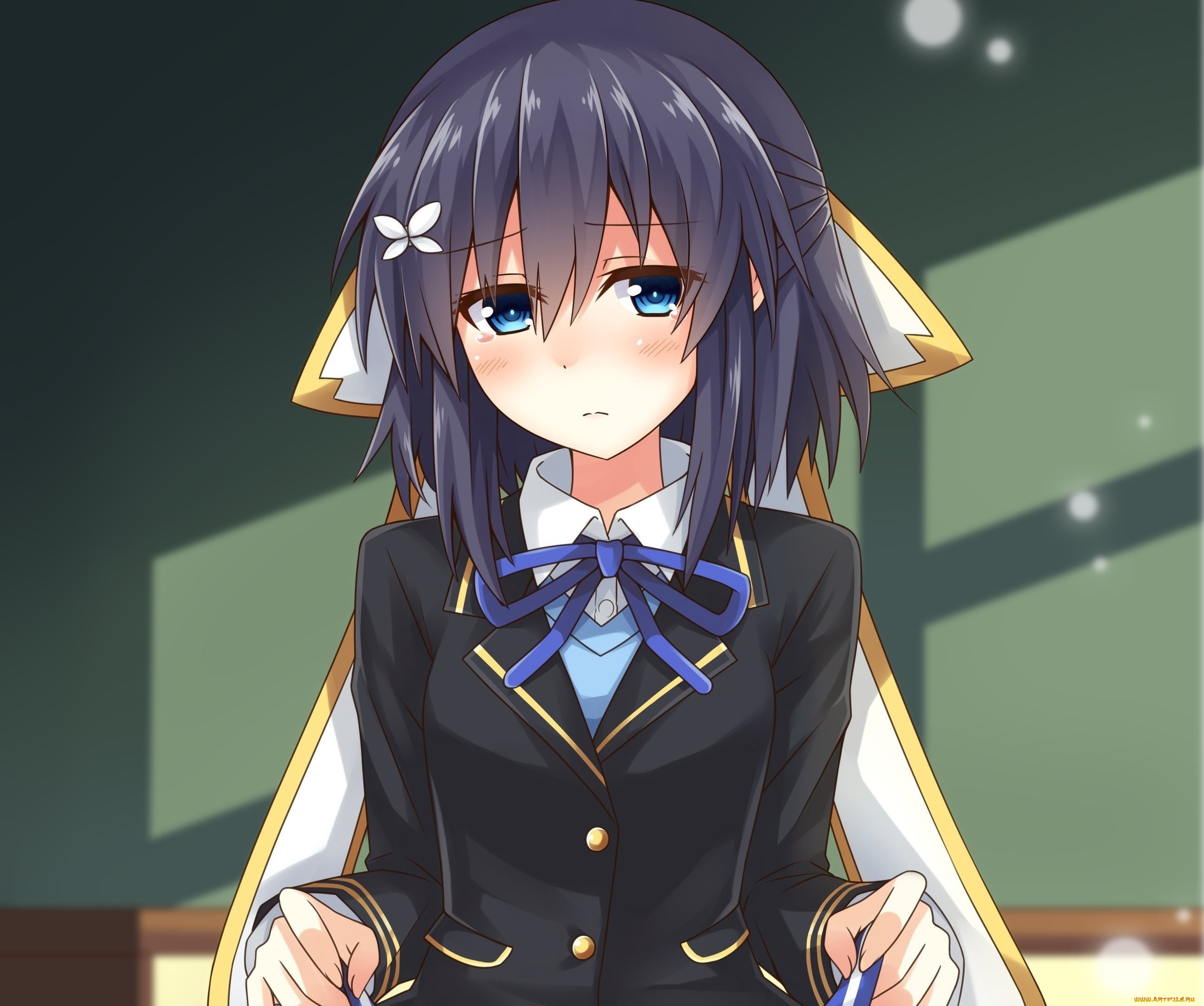 аниме, unknown, , другое, девушка, взгляд, фон