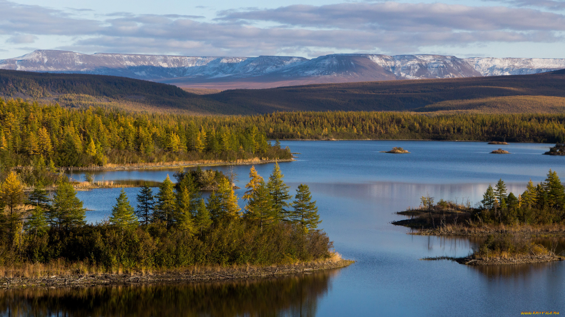 озеро, на, плато, путорана, природа, реки, озера, путоран, пейзаж, вода, вид, озеро, плато, лес