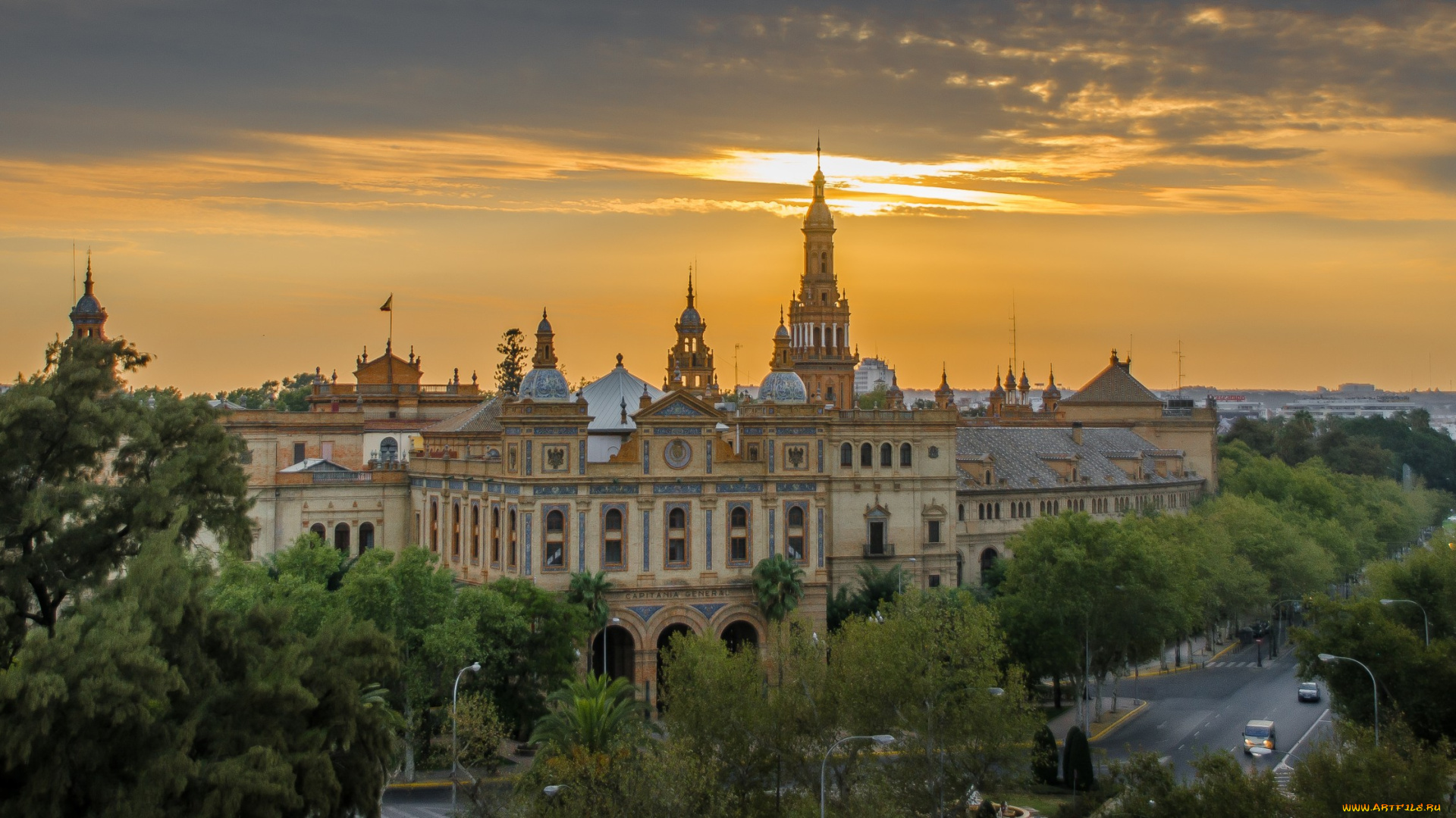 plazza, de, espana, города, севилья, , испания, дворец