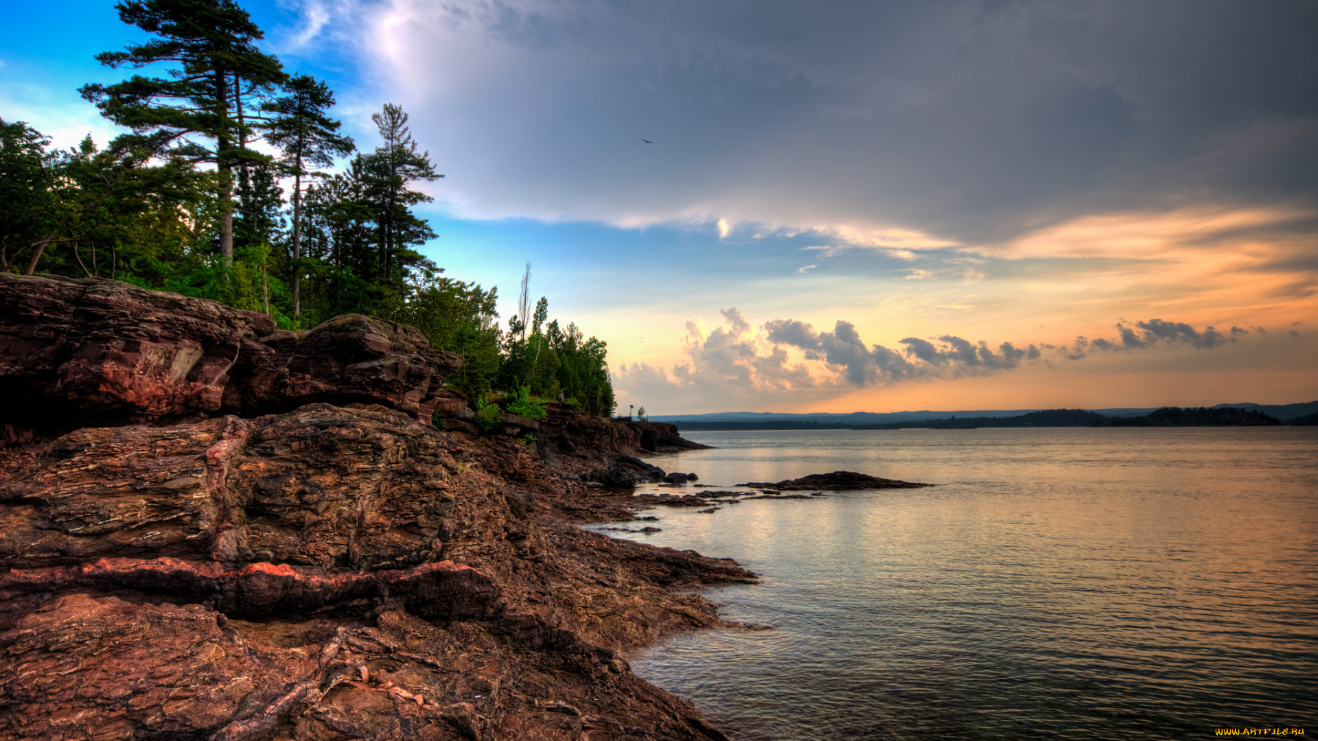 природа, побережье, море, берег