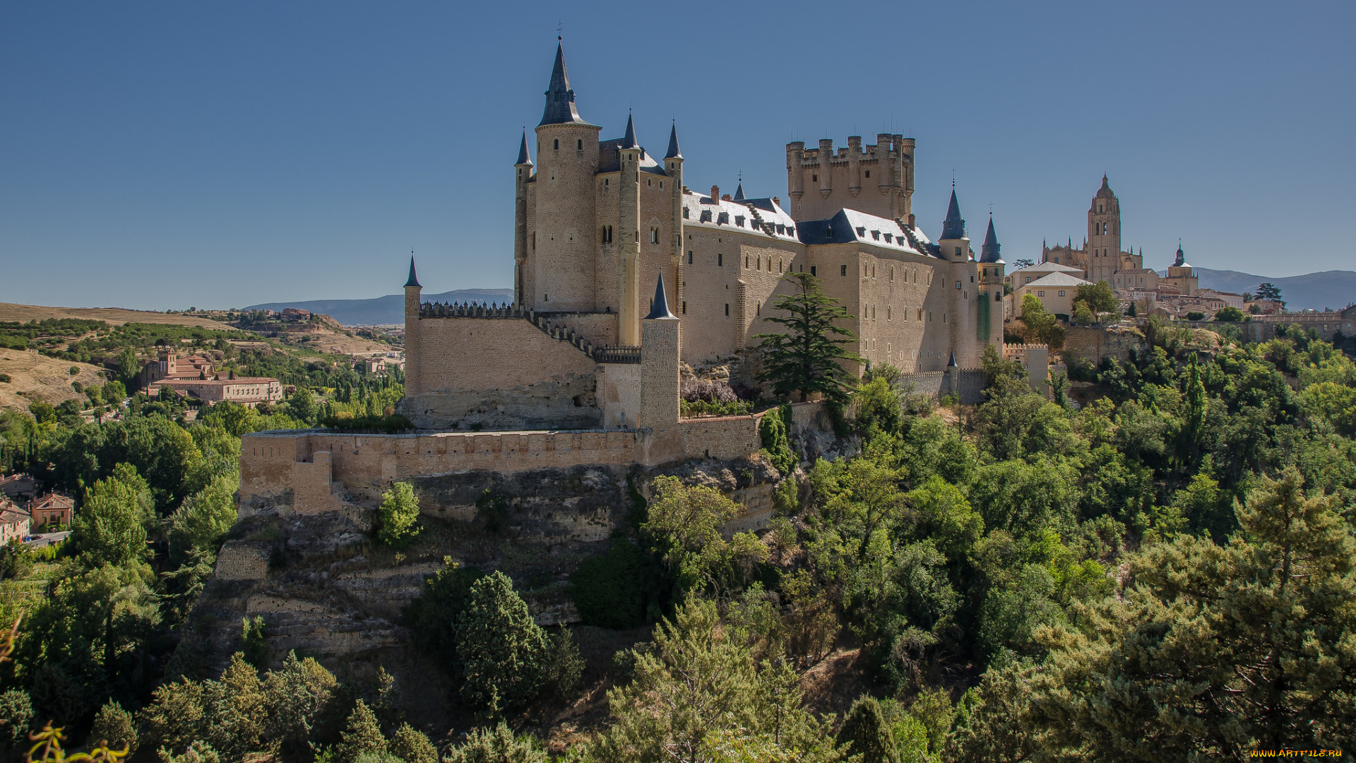 segovia, города, замки, испании, панорама