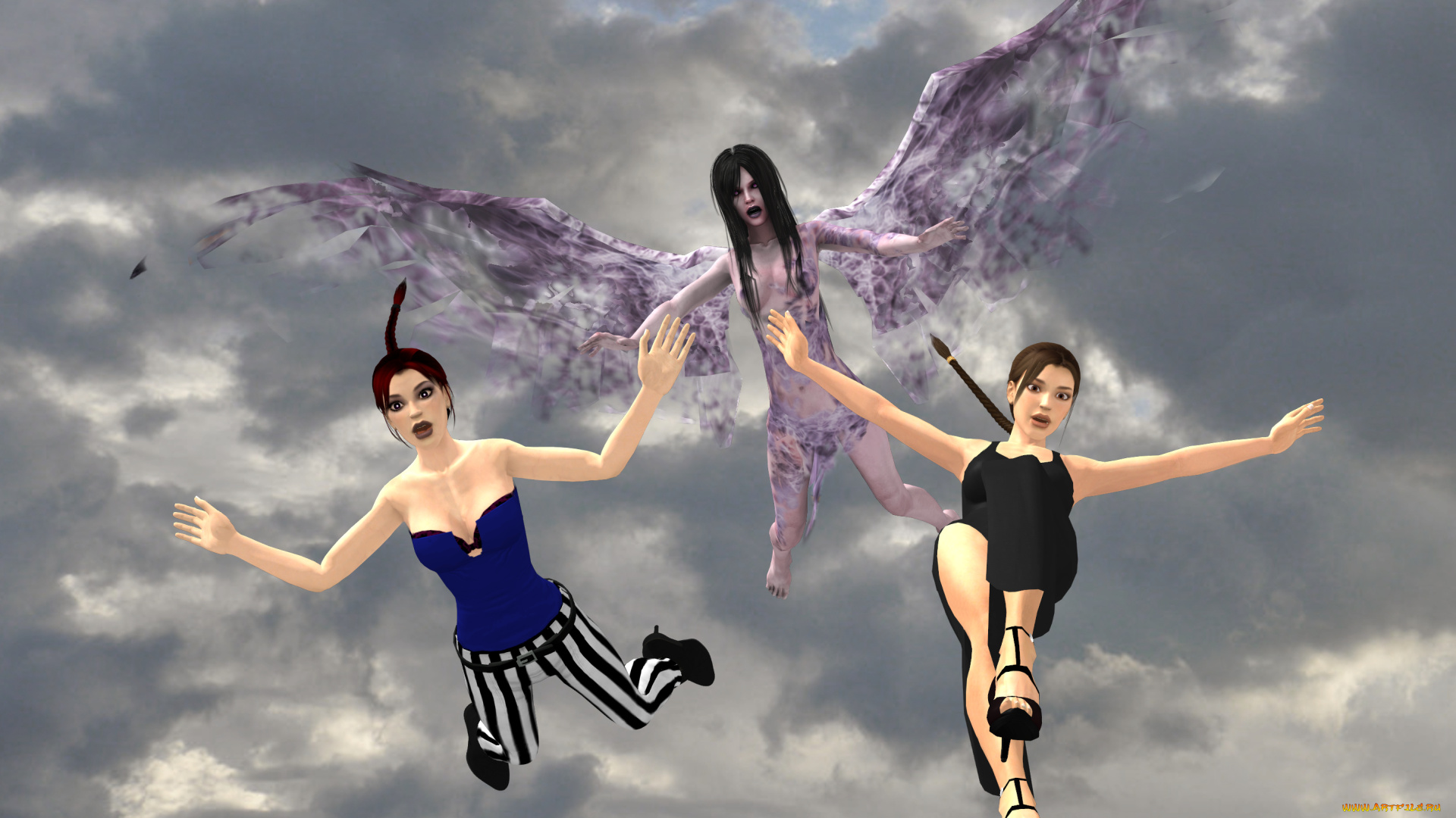 3д, графика, существа, , creatures, фон, взгляд, девушки