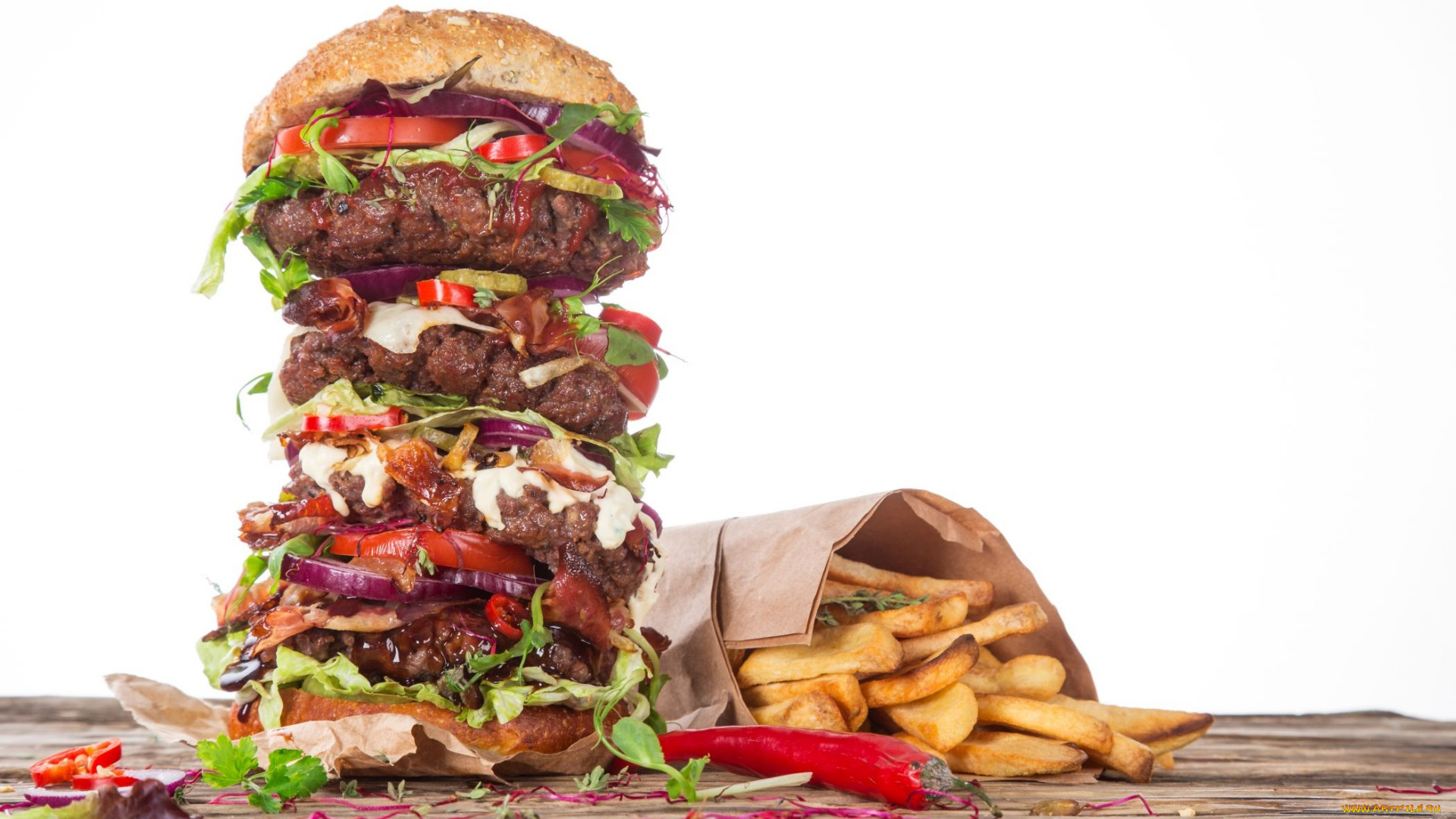 еда, бутерброды, , гамбургеры, , канапе, перец, огромный, гамбургер