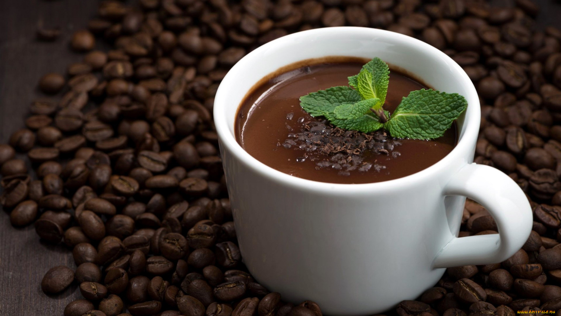 еда, кофе, , кофейные, зёрна, мята, зерна, напиток