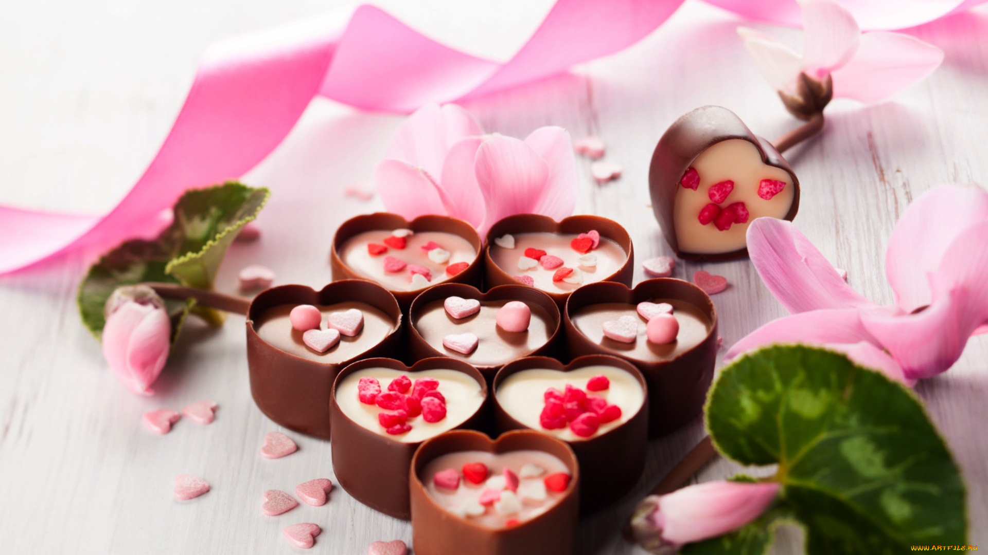 еда, конфеты, , шоколад, , сладости, сердечки