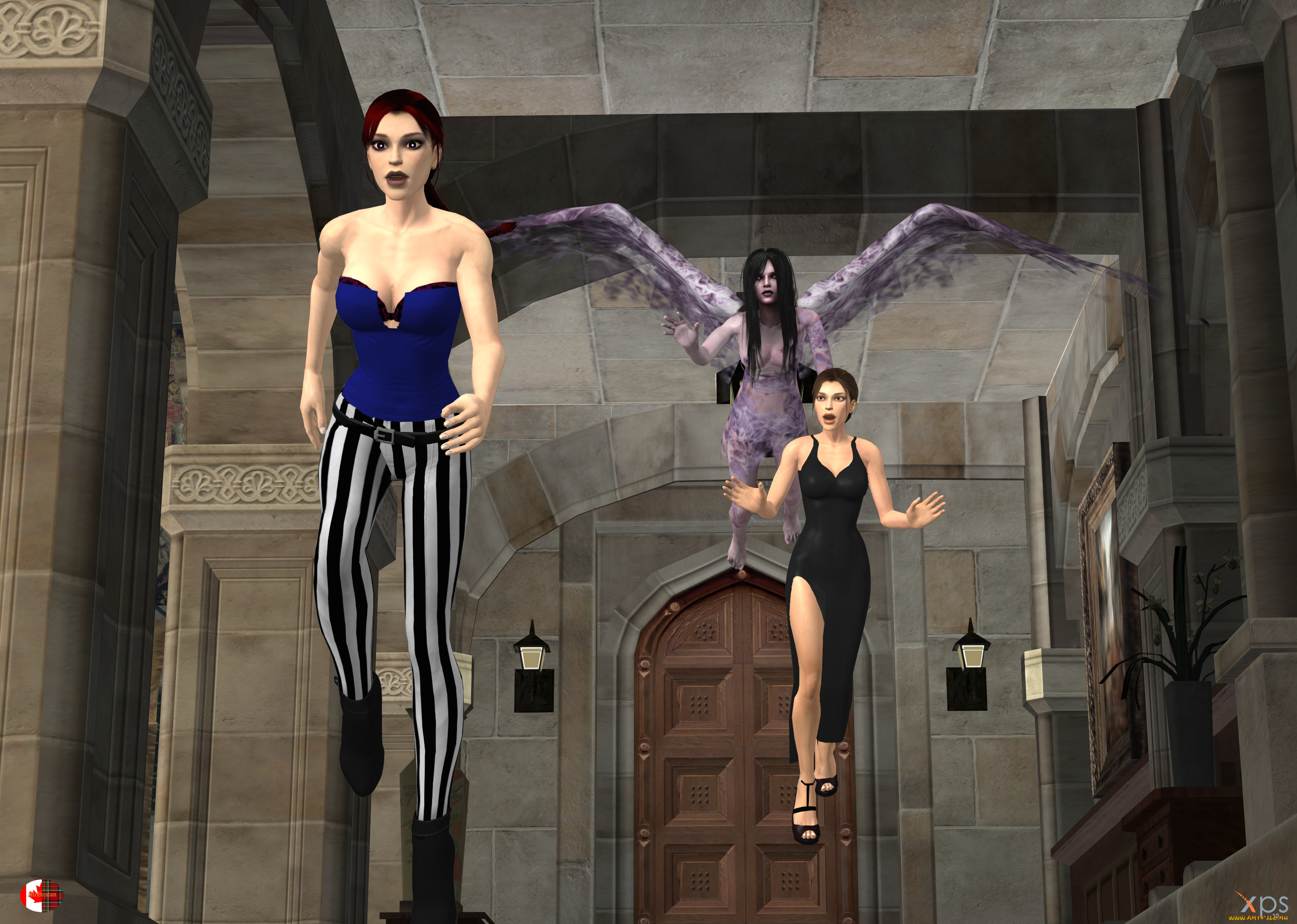 3д, графика, существа, , creatures, фон, девушки, взгляд