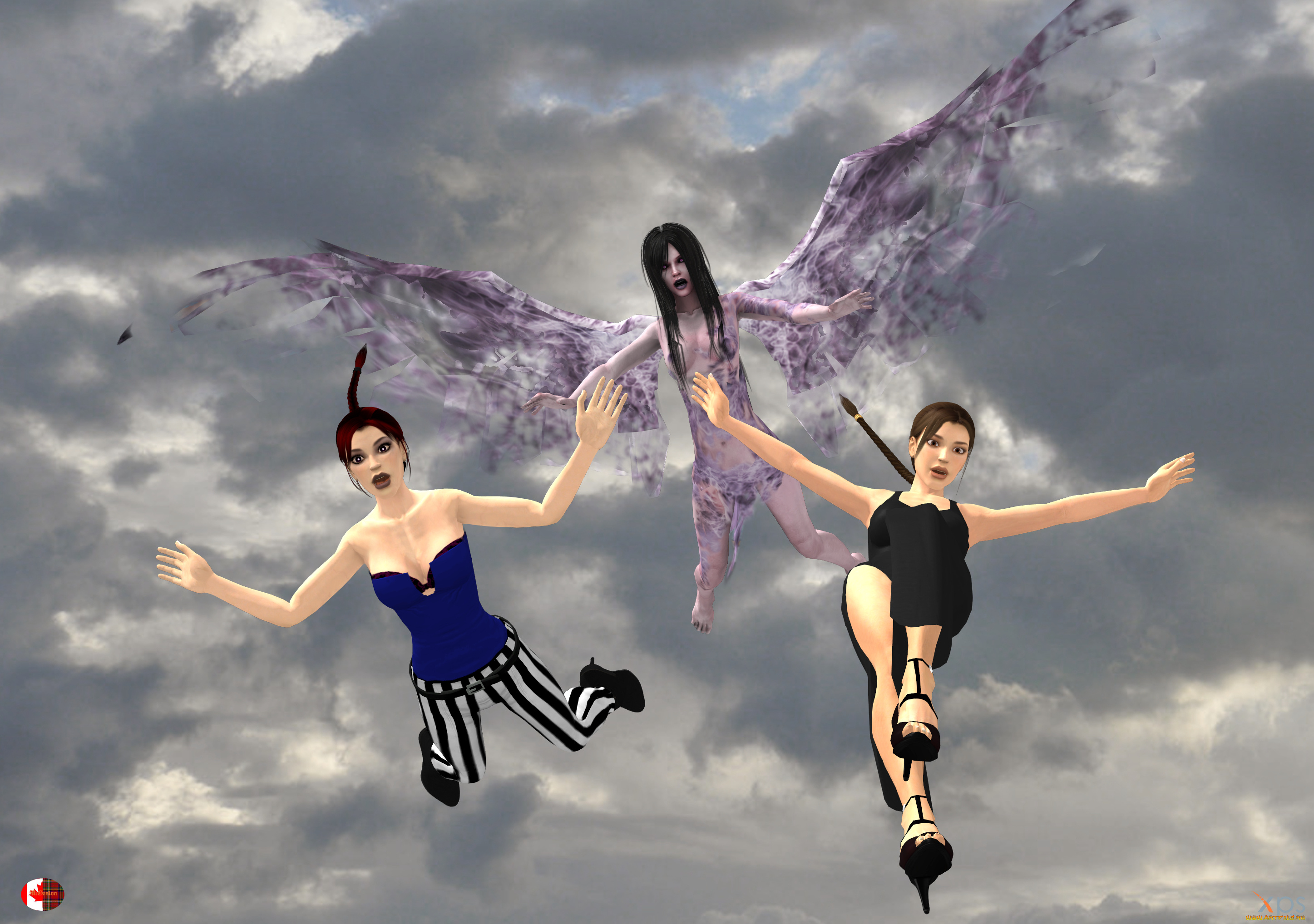 3д, графика, существа, , creatures, фон, взгляд, девушки