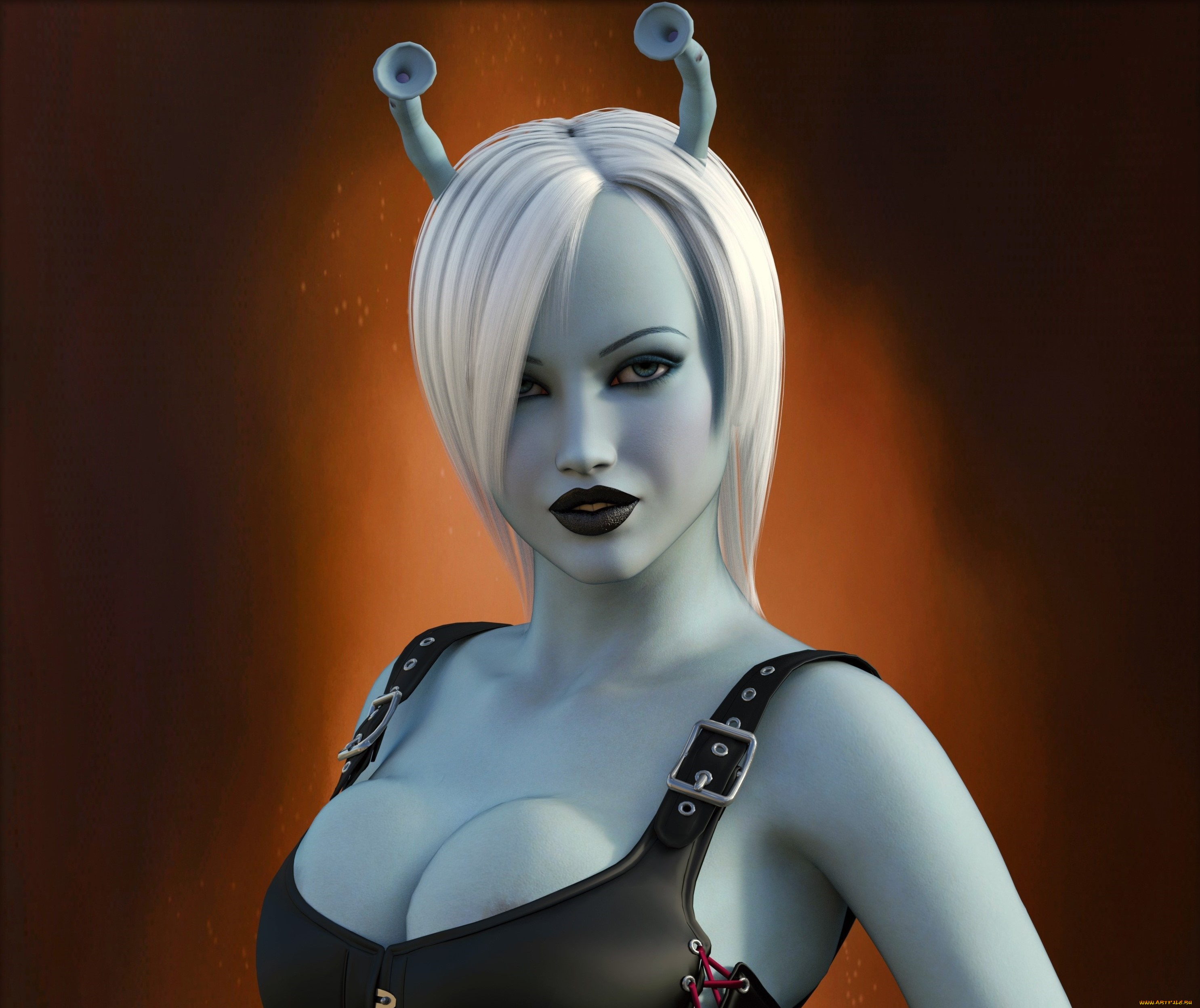 3д, графика, существа, , creatures, фон, взгляд, девушка