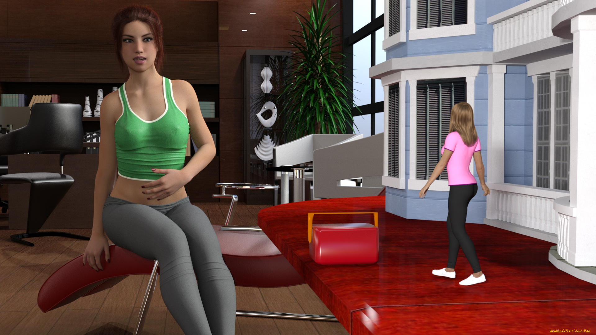 3д, графика, фантазия, , fantasy, девушка, фон, взгляд