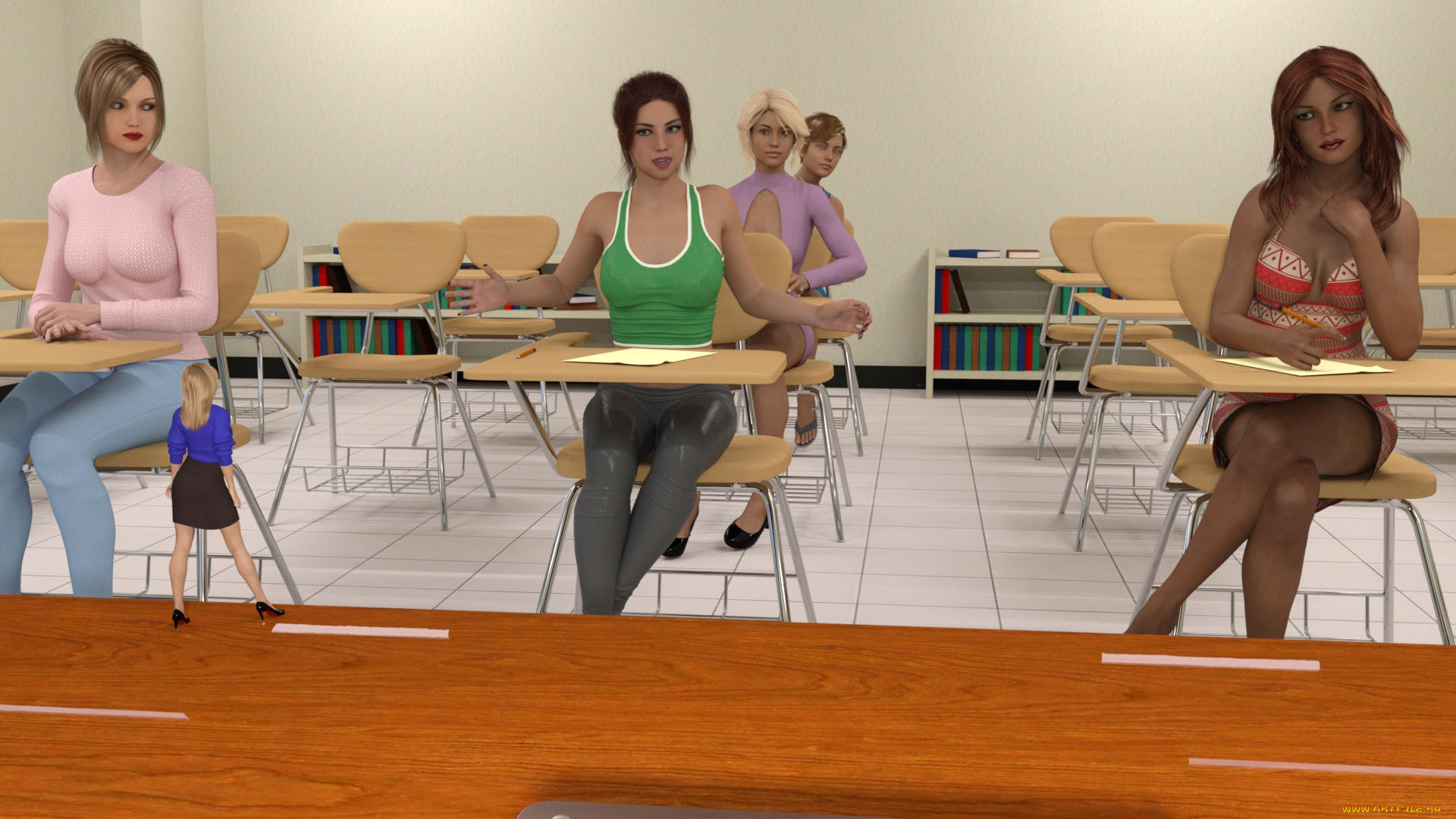 3д, графика, фантазия, , fantasy, девушка, фон, взгляд