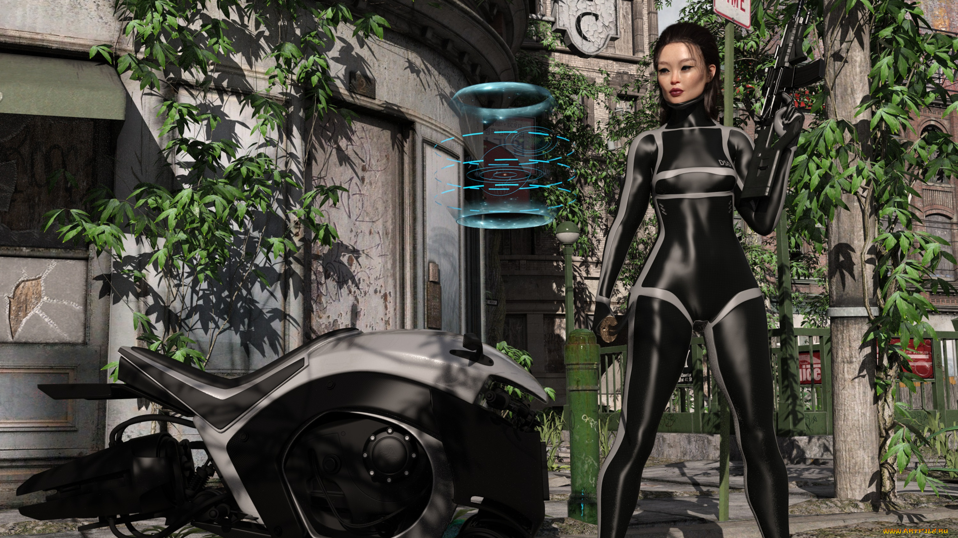 3д, графика, фантазия, , fantasy, фон, взгляд, девушка