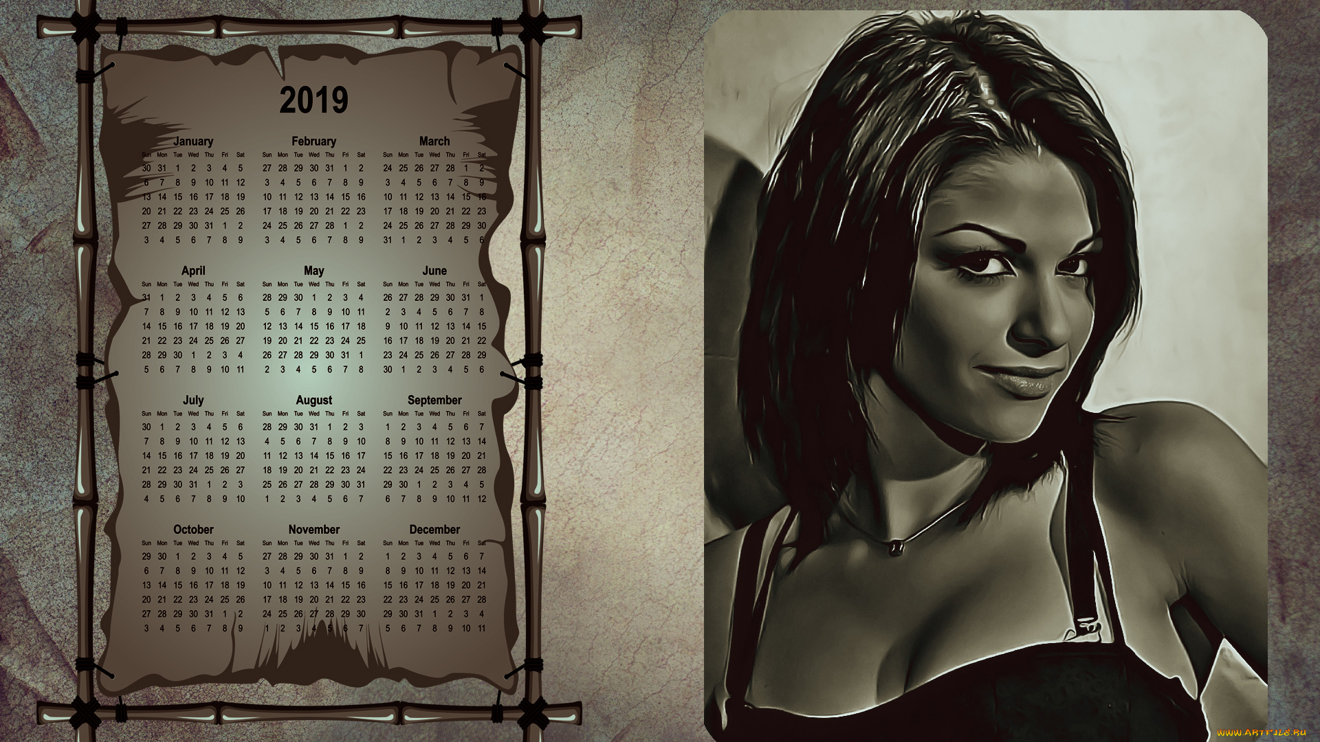 календари, компьютерный, дизайн, девушка