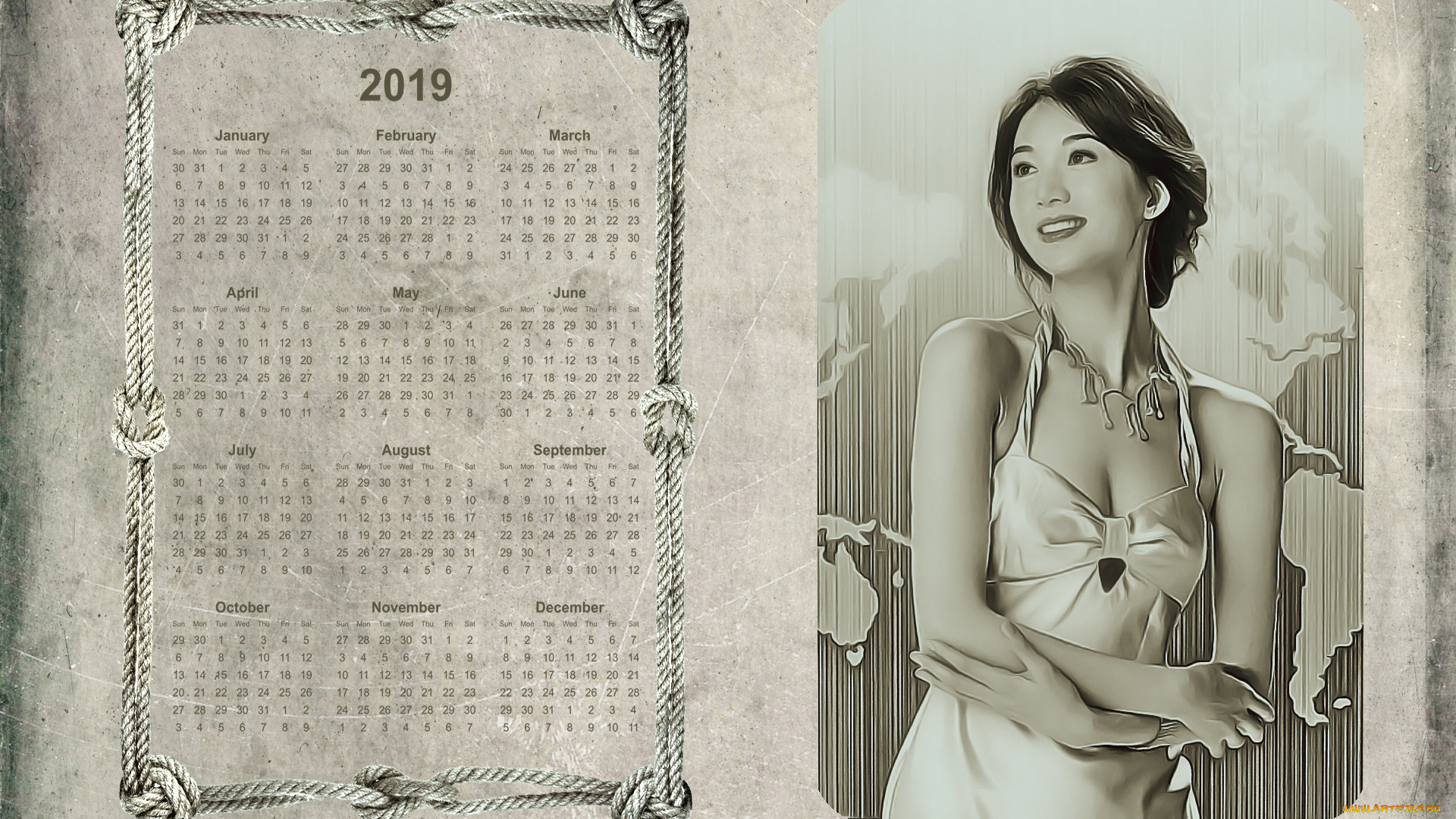 календари, компьютерный, дизайн, девушка