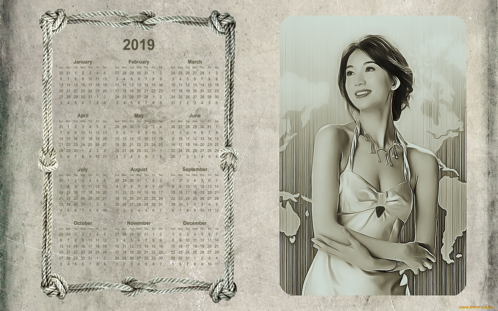 календари, компьютерный, дизайн, девушка