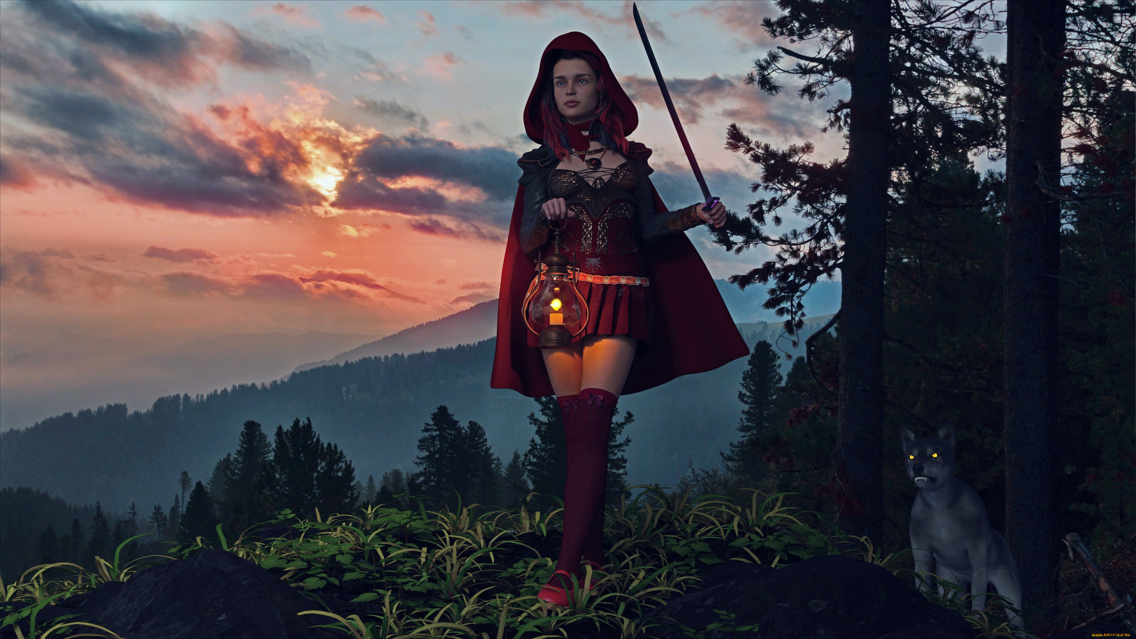 3д, графика, фантазия, , fantasy, девушка, взгляд, фон