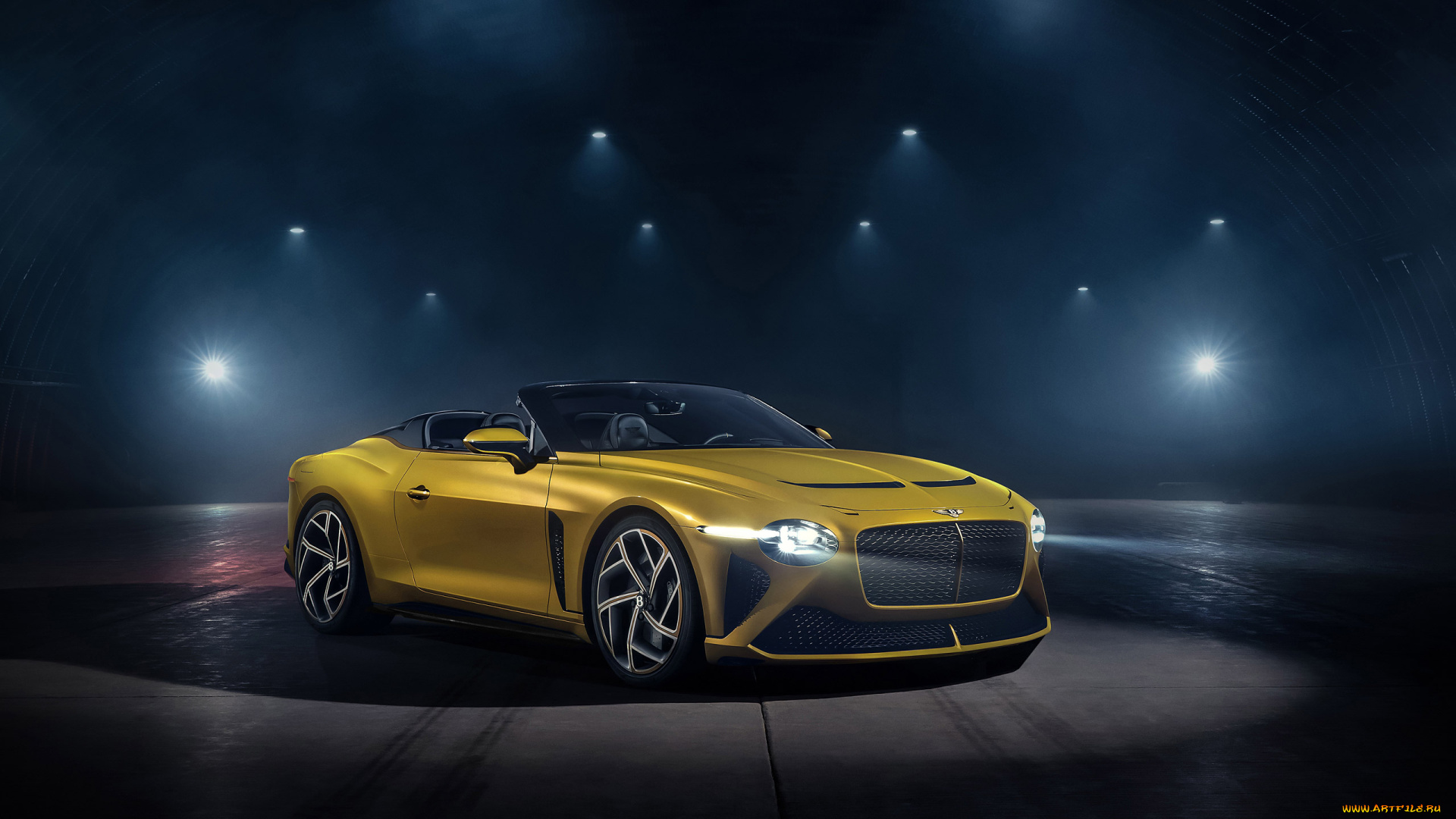 2021, bentley, mulliner, bacalar, автомобили, bentley, mulliner, bacalar, 2021, вид, спереди, экстерьер, кабриолет, желтый, цвет, новый, британские, премиум, класса