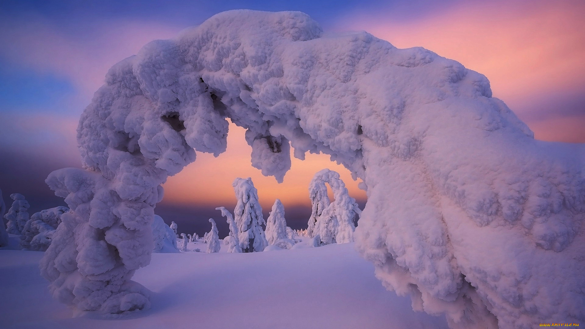 природа, зима, снег, сугробы