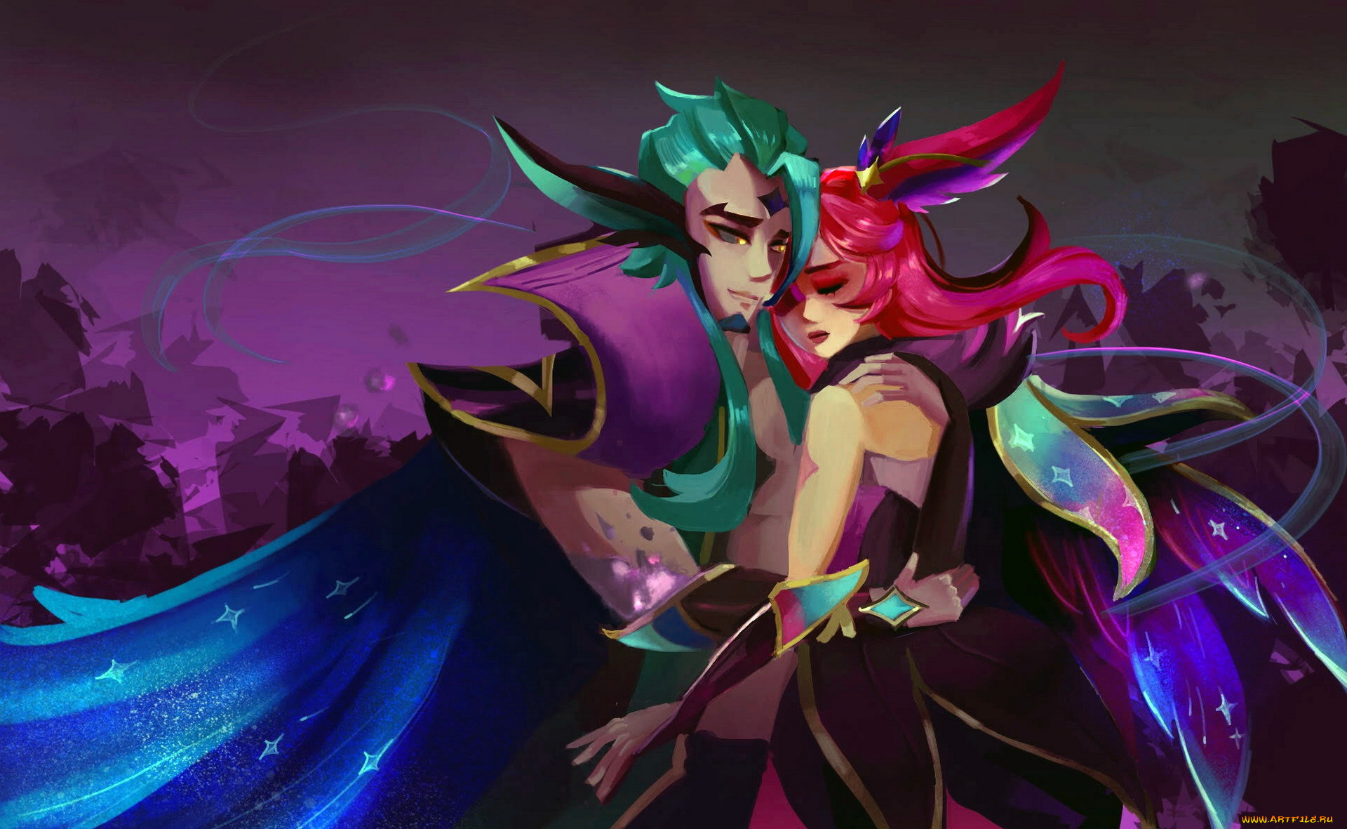 видео, игры, league, of, legends, rakan, xayah, пара