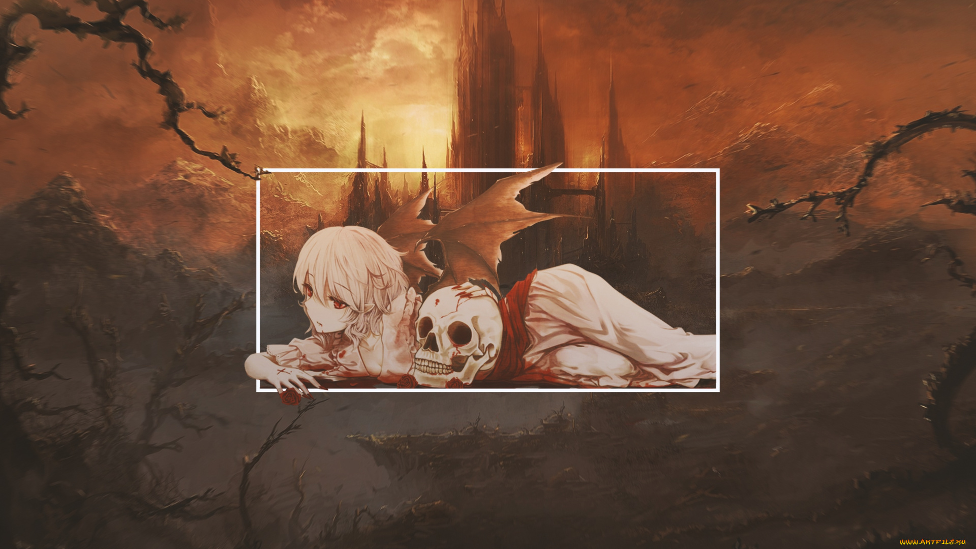 аниме, ангелы, , демоны, девушка