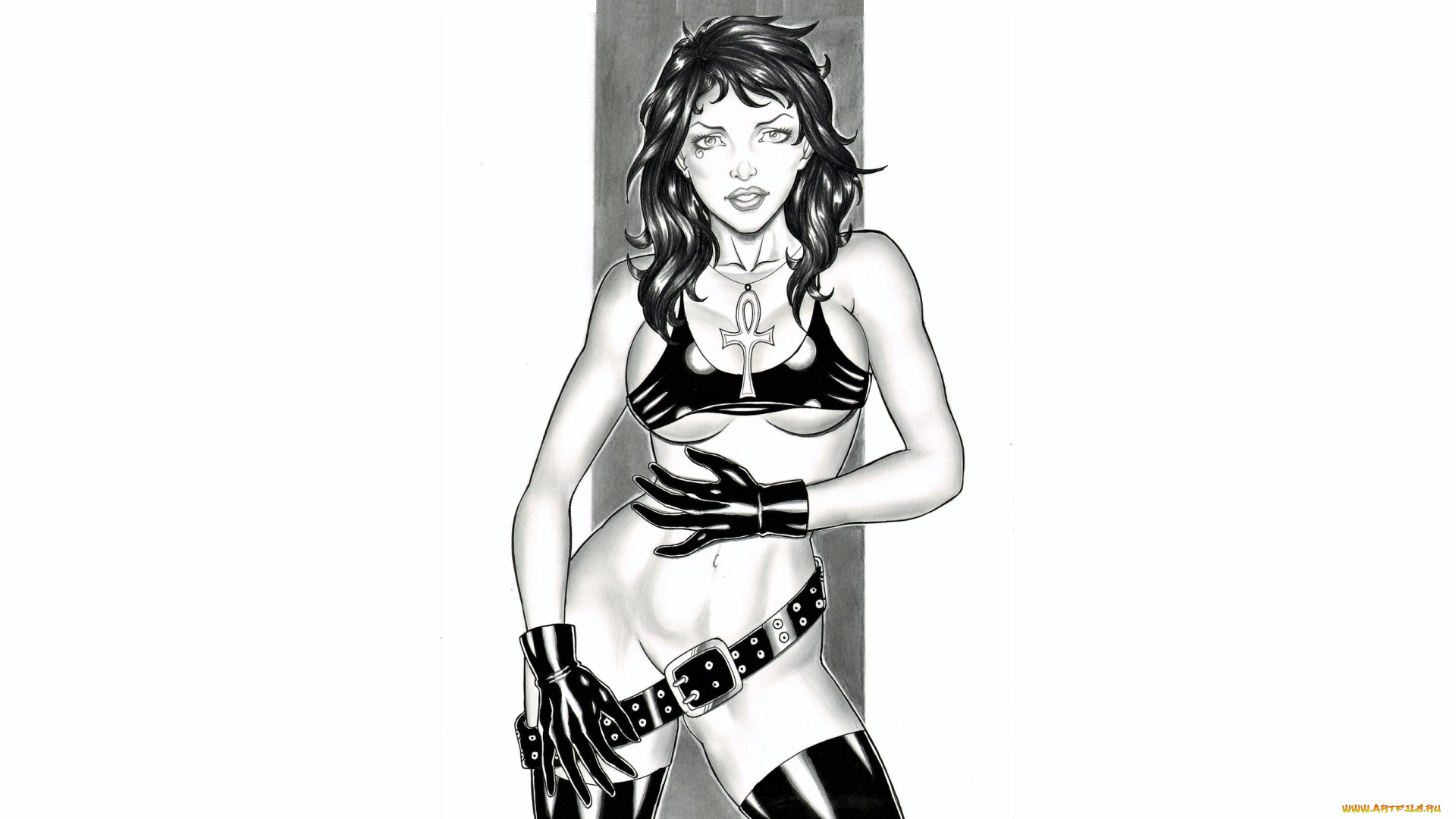 рисованное, elberty, oliveira, девушка, фон, взгляд, униформа, скетч