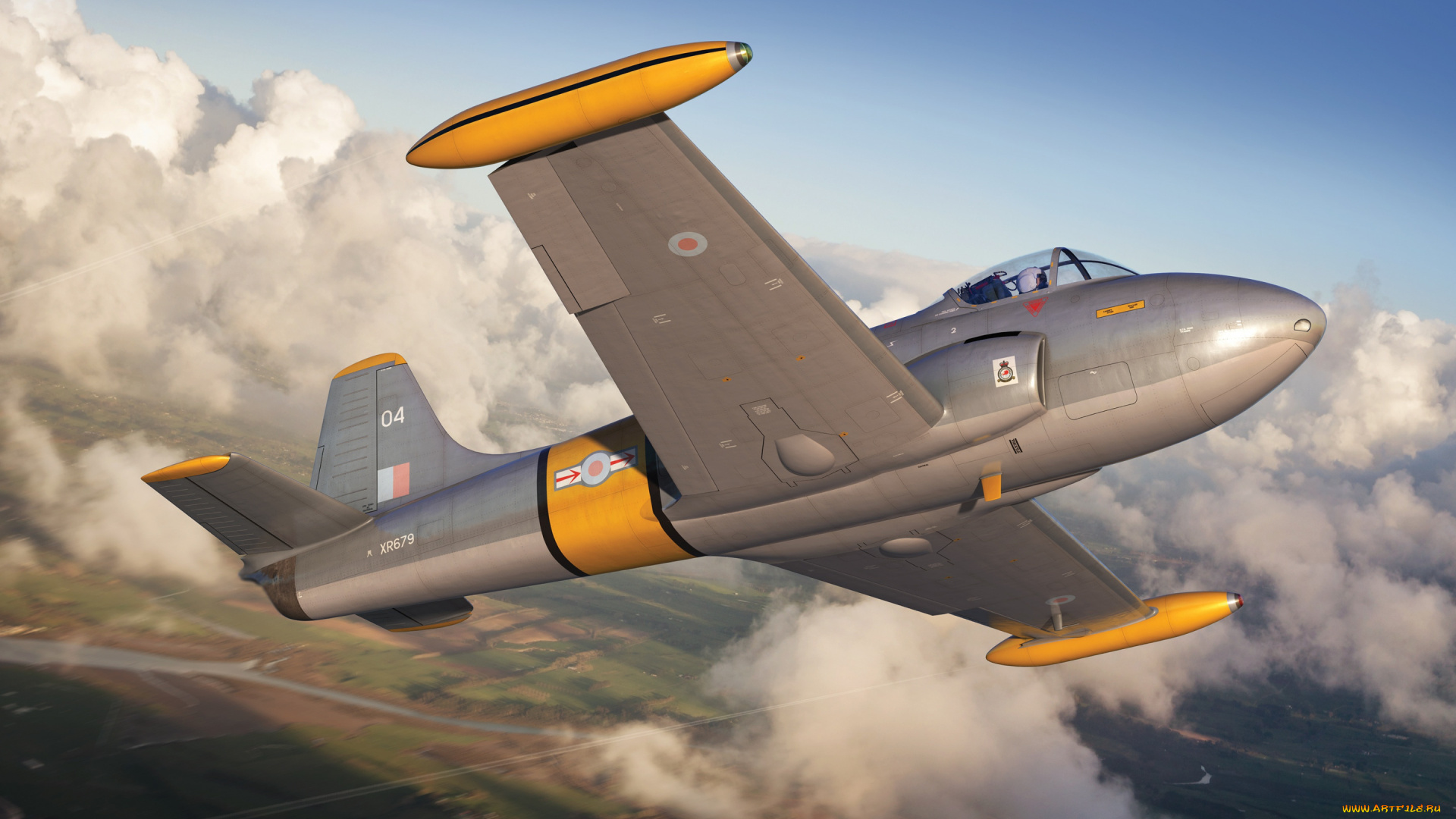 авиация, боевые, самолёты, bac, jet, provost, британский, военно, учебный, самолет, в, небе, королевские, ввс