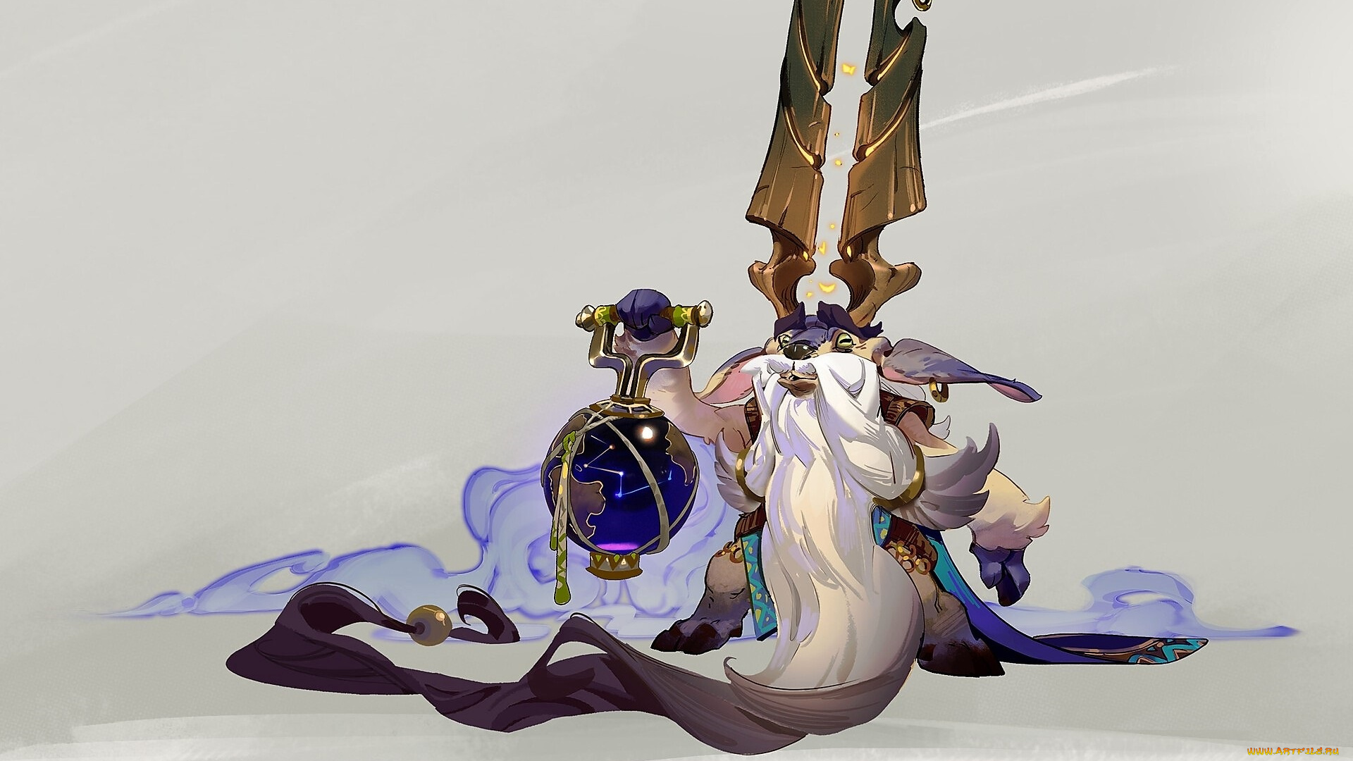 фэнтези, существа, козел, маг, борода