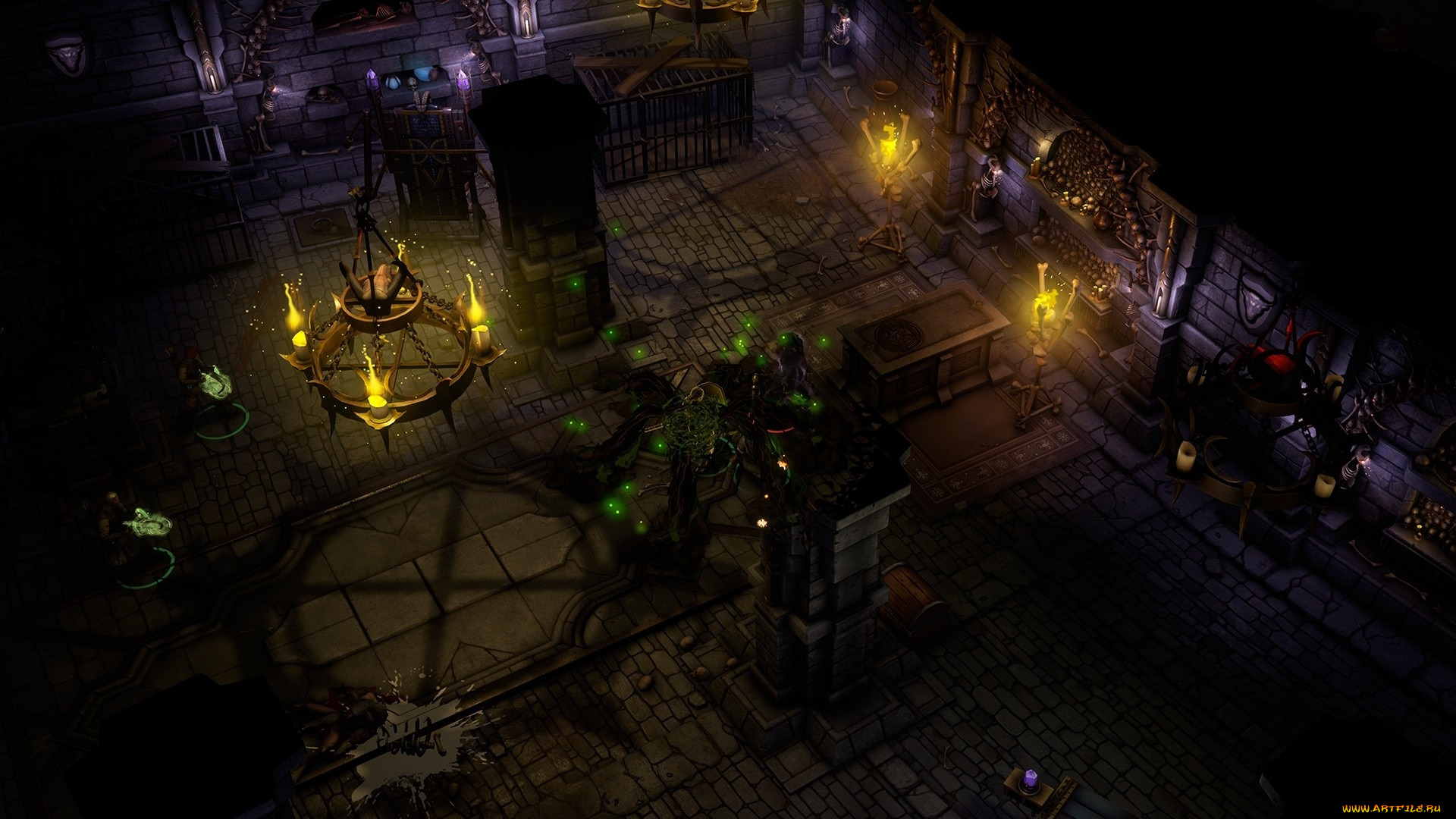 видео, игры, pathfinder, , wrath, of, the, righteous, зал, огни