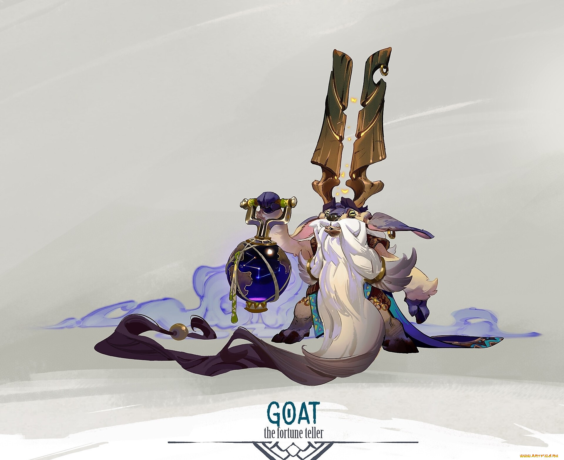 фэнтези, существа, козел, маг, борода