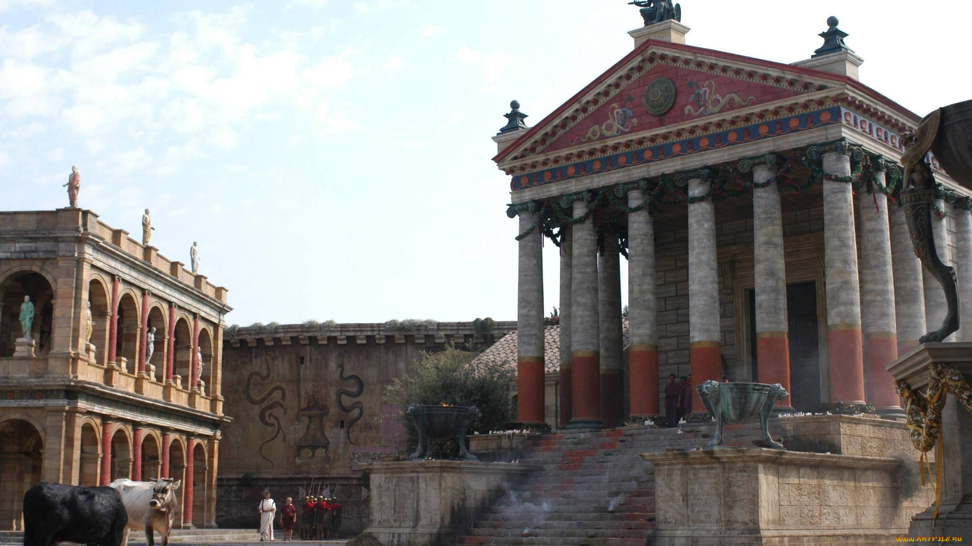 кино, фильмы, rome, город, здания, коровы