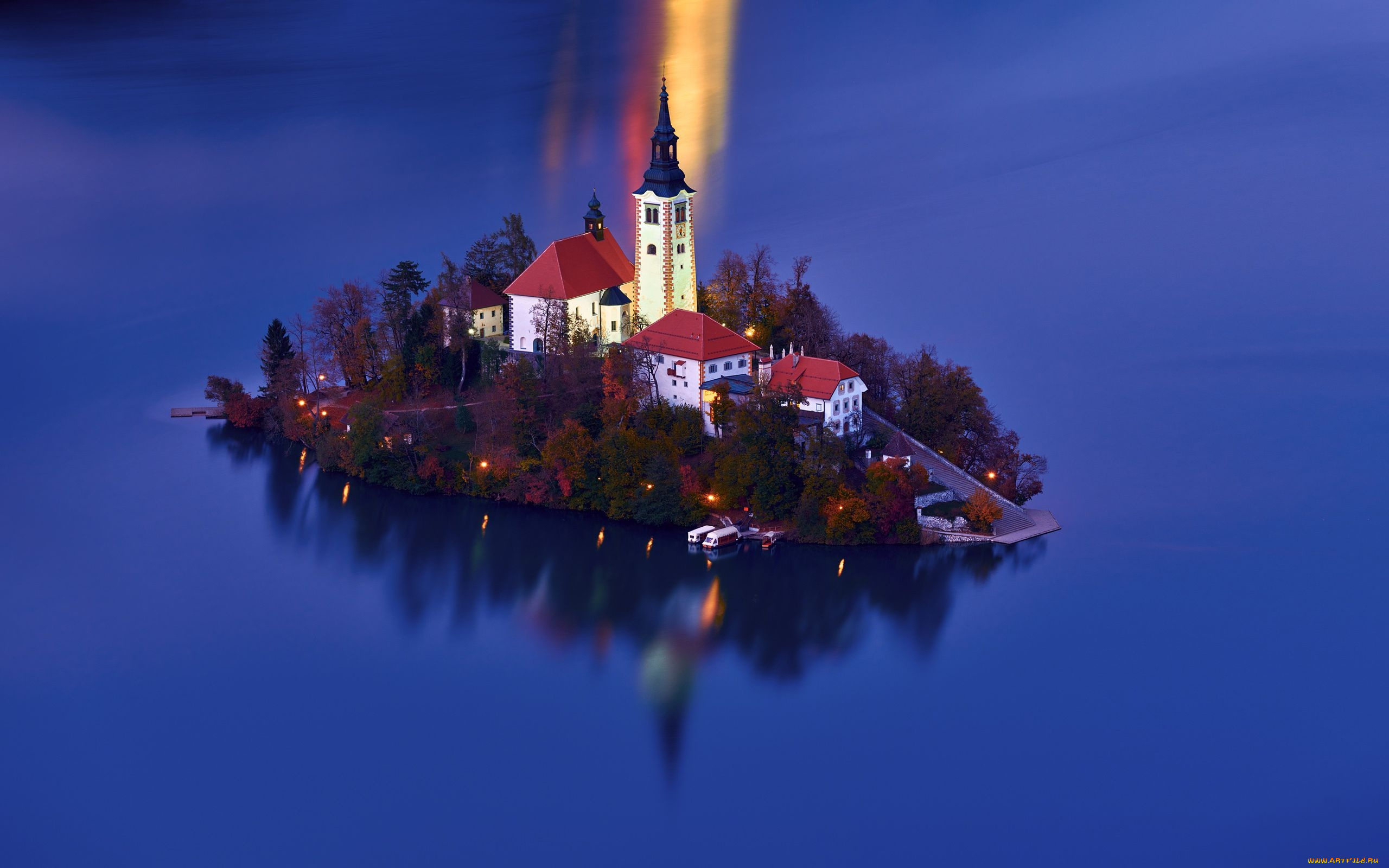 города, блед, , словения, горы, озеро, остров, церковь