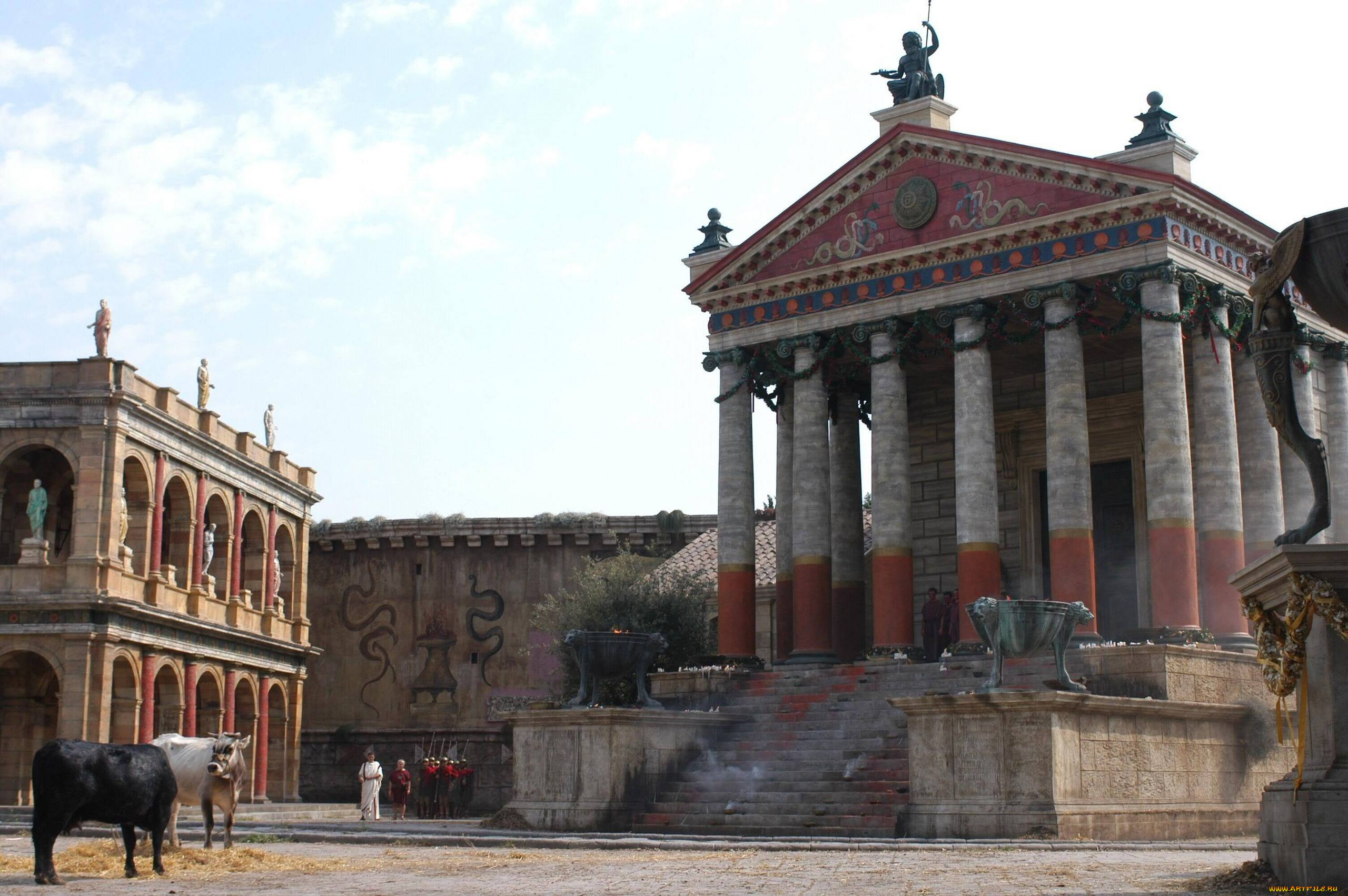 кино, фильмы, rome, город, здания, коровы