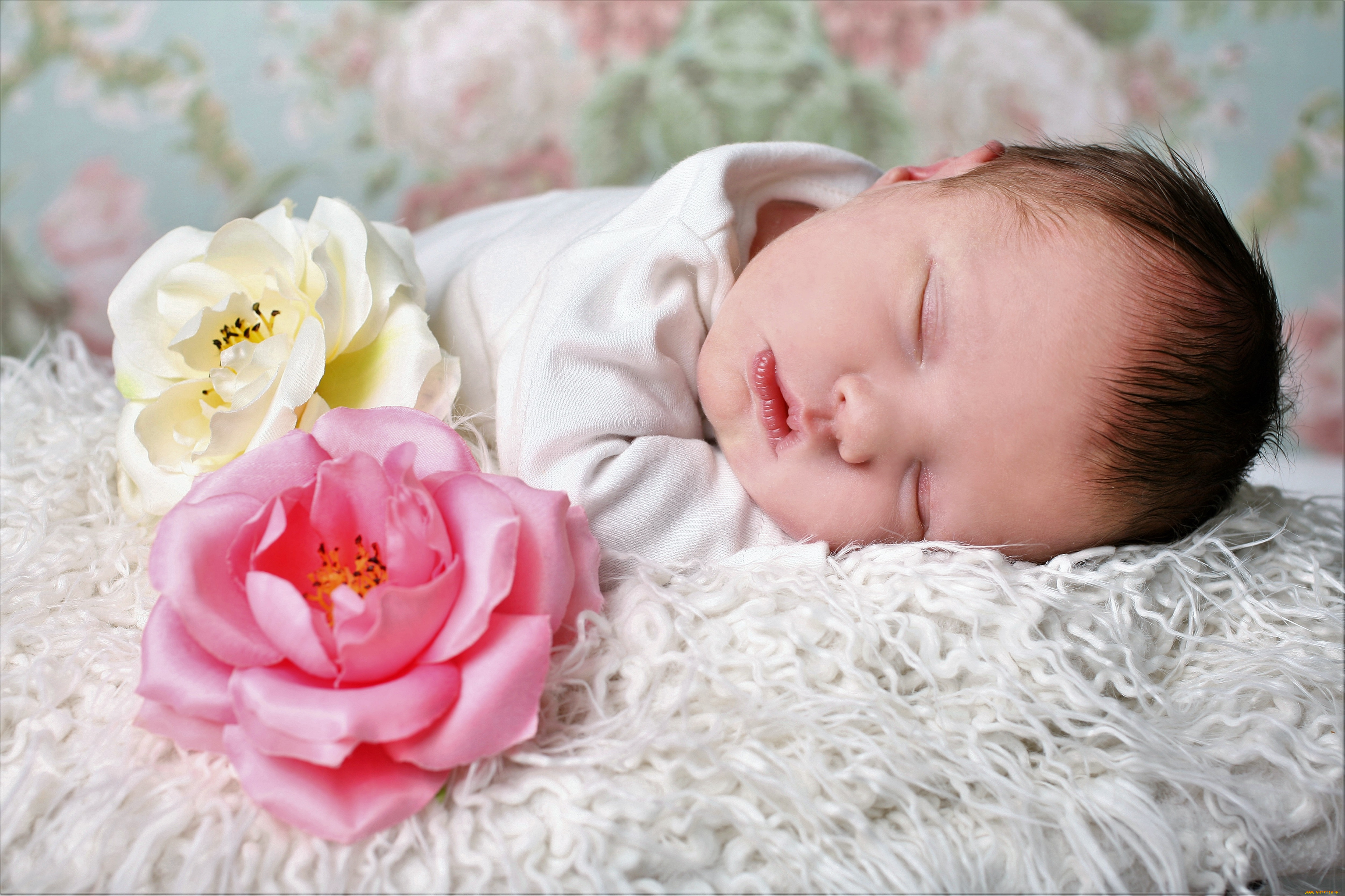 разное, дети, ребенок, цветы