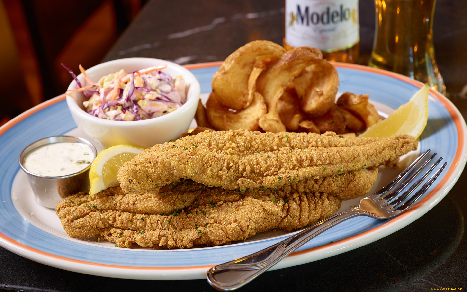 еда, разное, соус, рыба, панировка, лимон