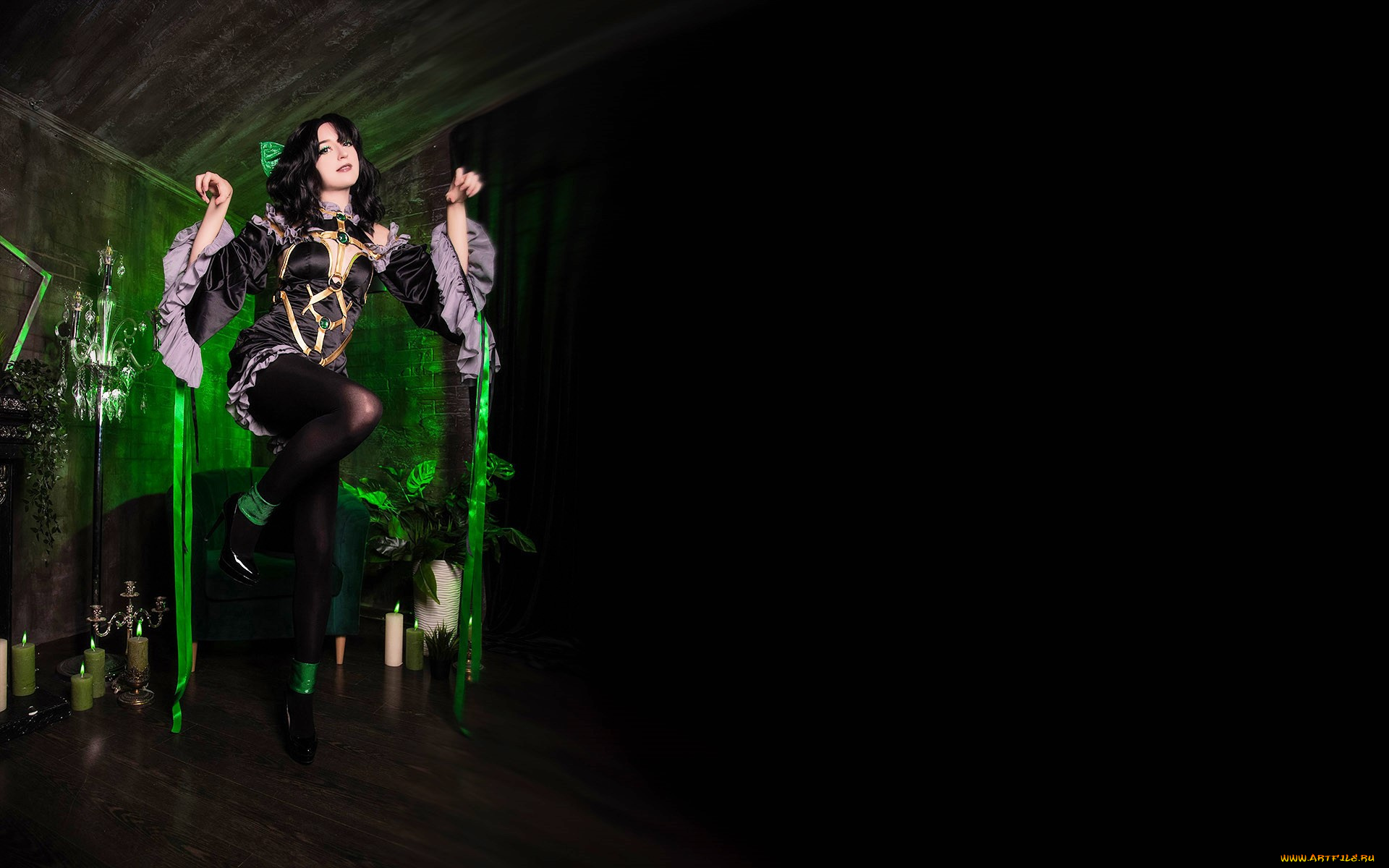 девушки, momo, образ, косплей, свечи, наряд