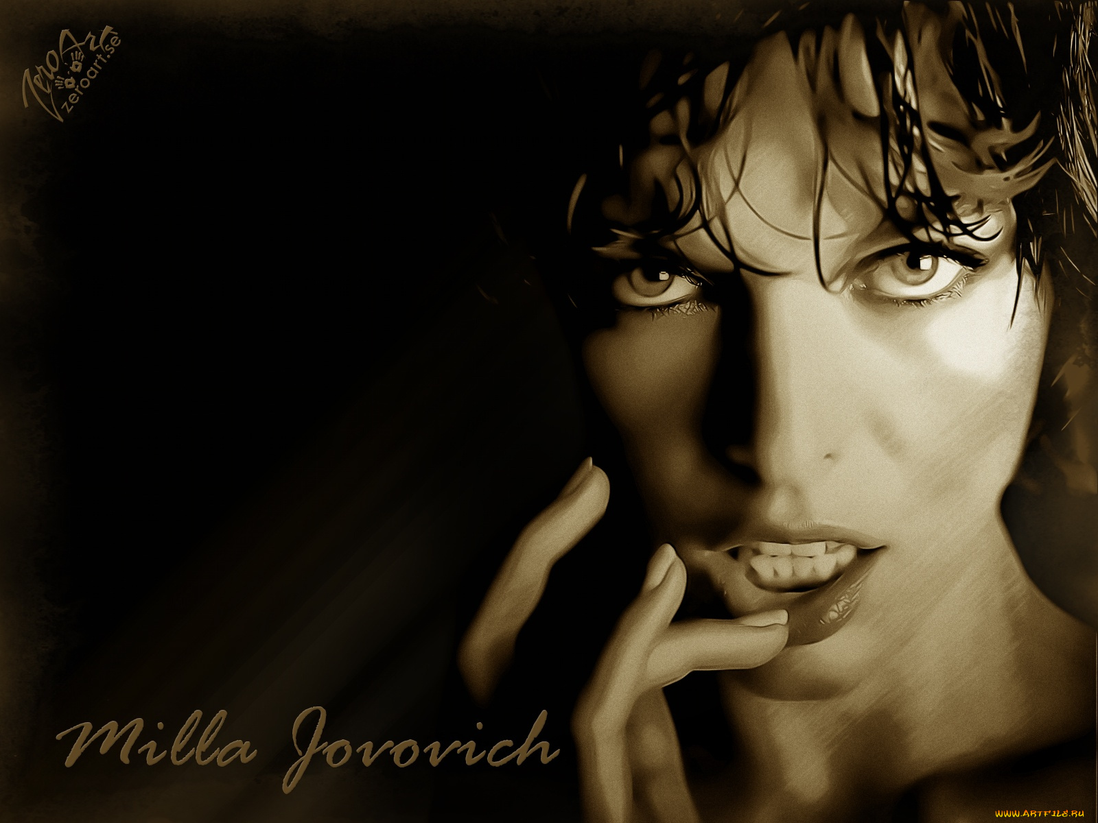 milla, jovovich, рисованные, люди