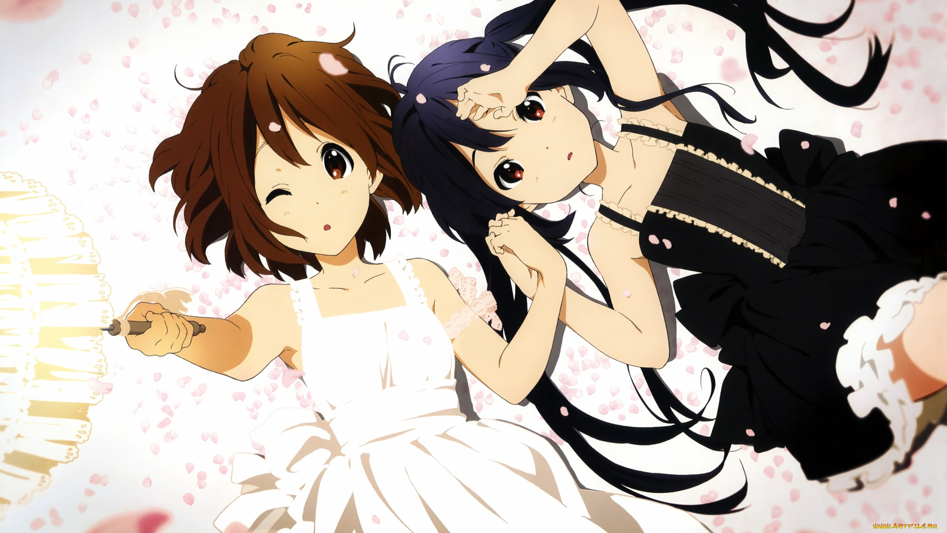 аниме, on, k-on, hirasawa, yui, nakano, azusa