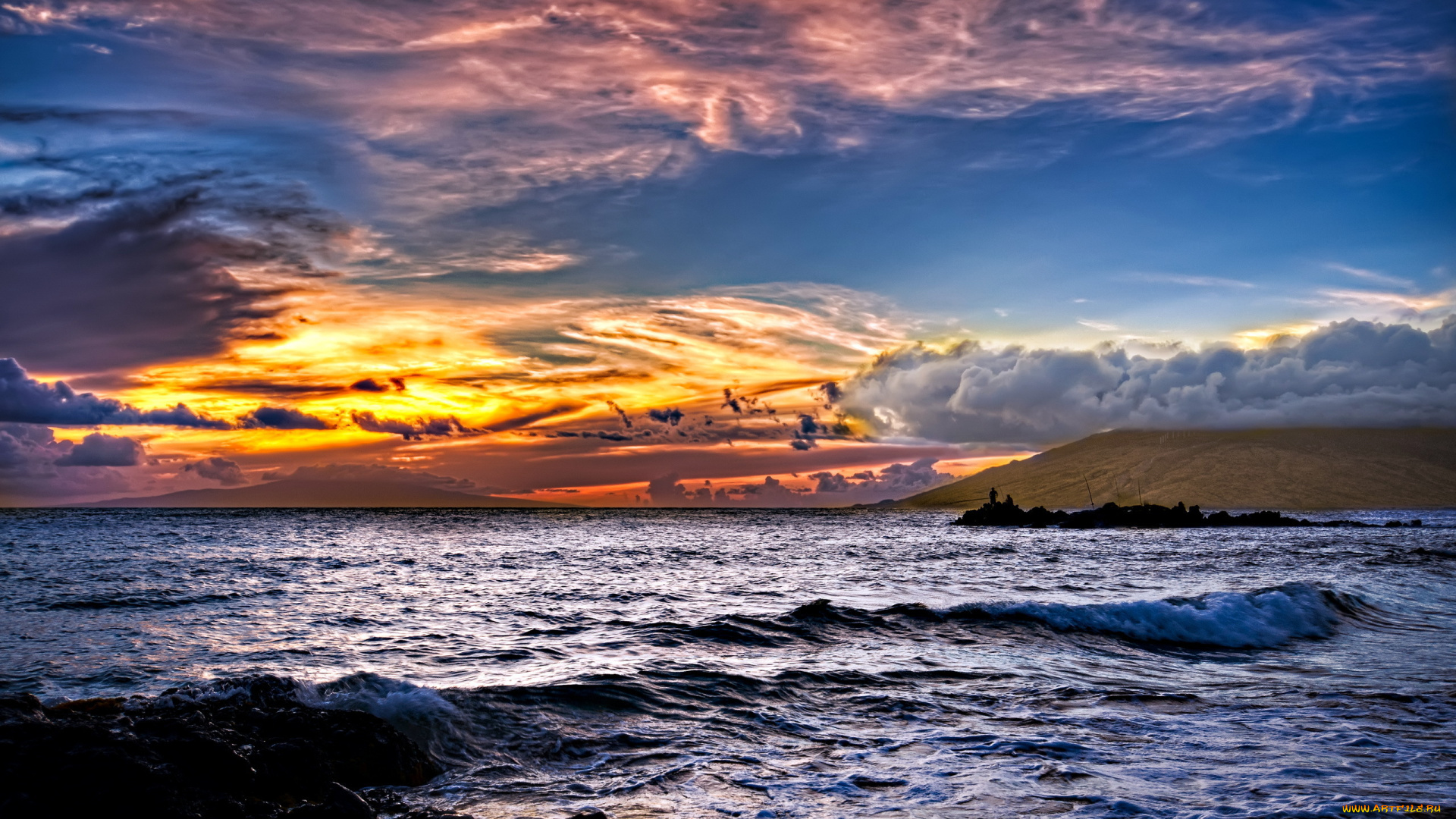 природа, моря, океаны, море, закат