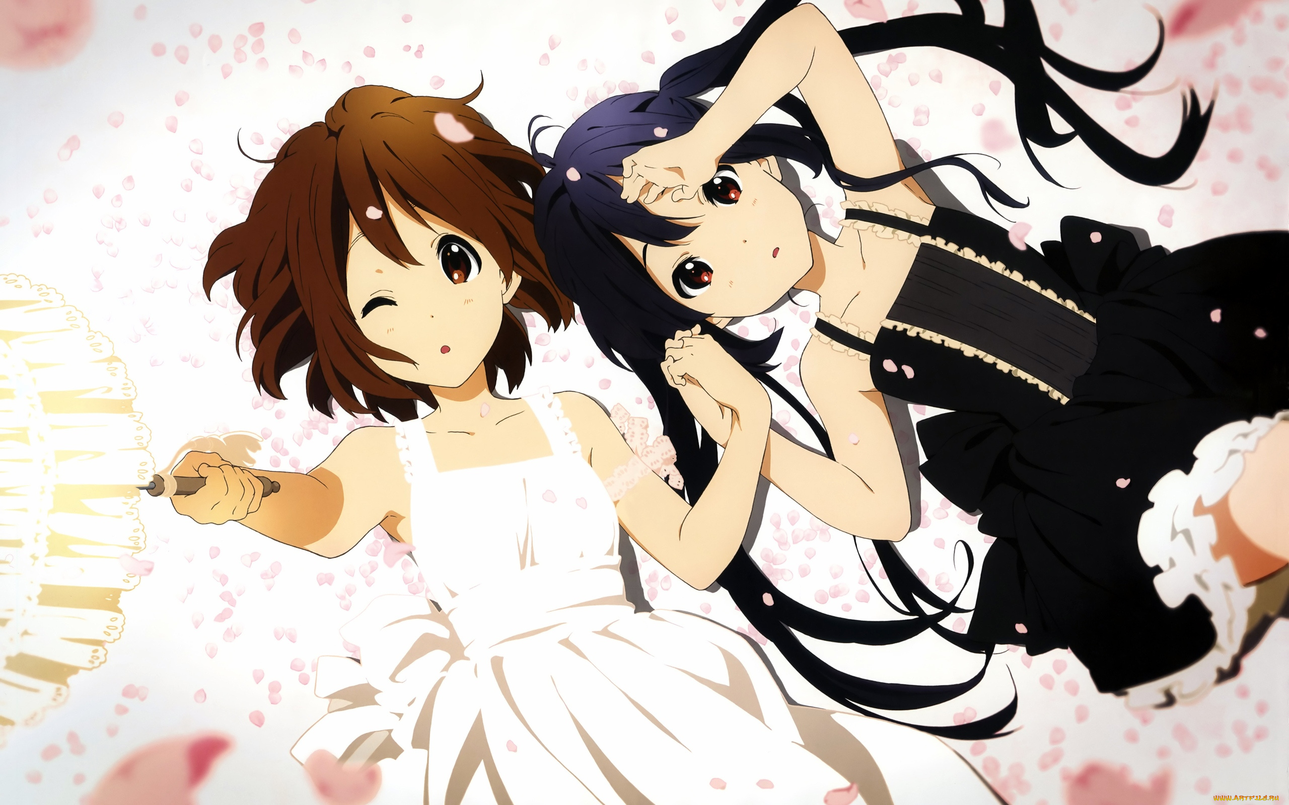 аниме, on, k-on, hirasawa, yui, nakano, azusa