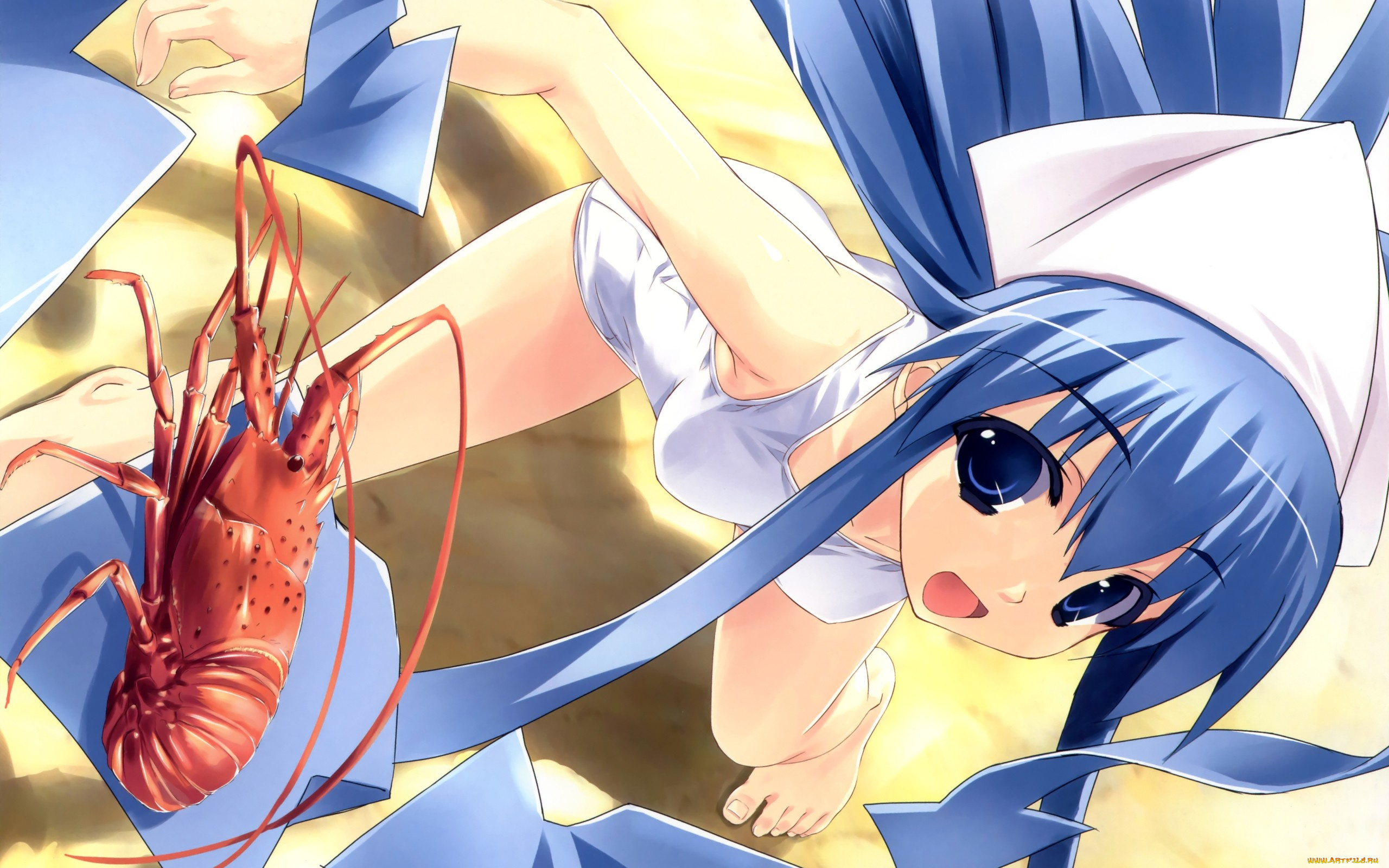 аниме, shinryaku, ika, musume, девушка, лангуст