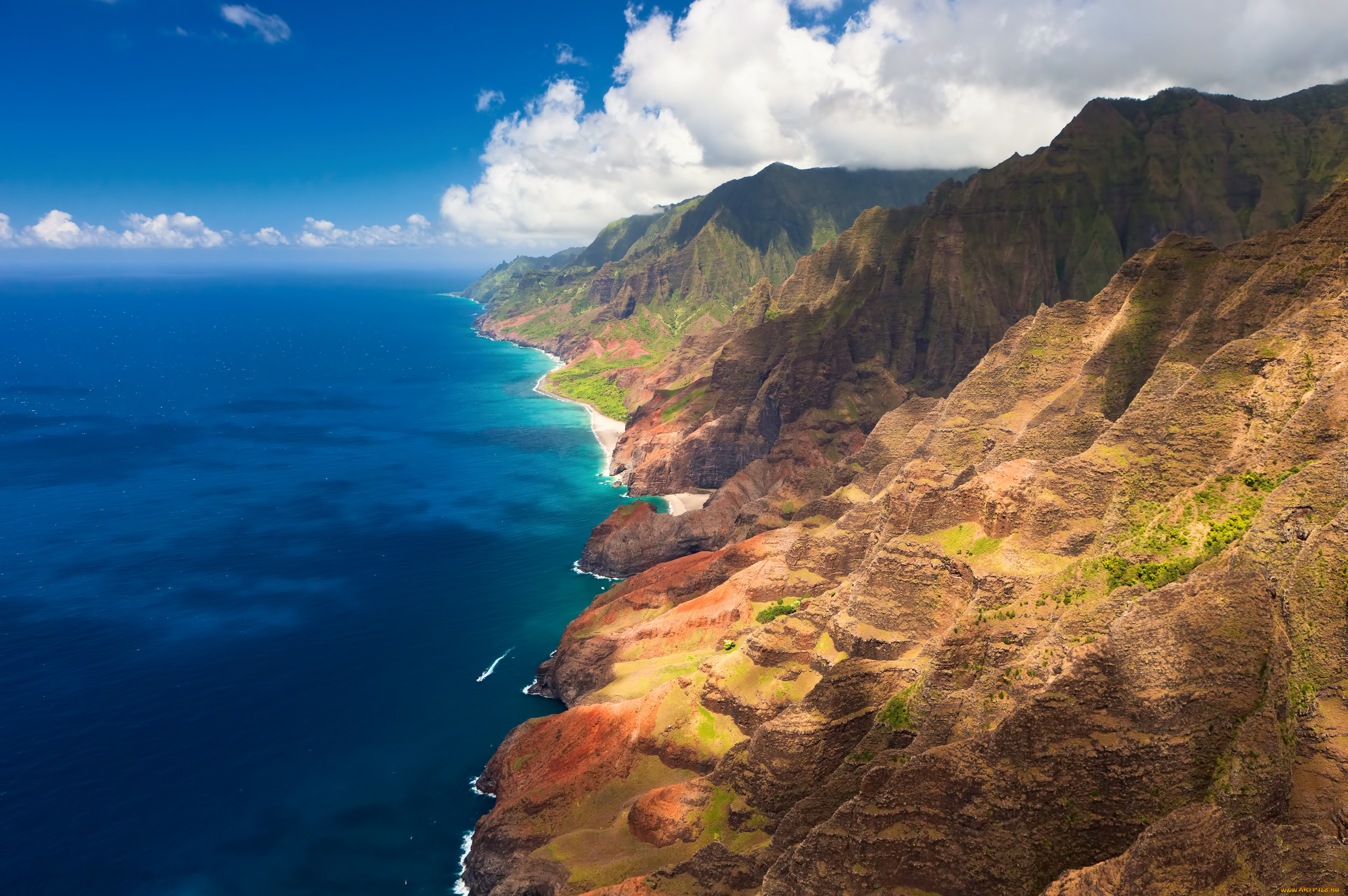 природа, побережье, небо, скалы, простор, океан, синева